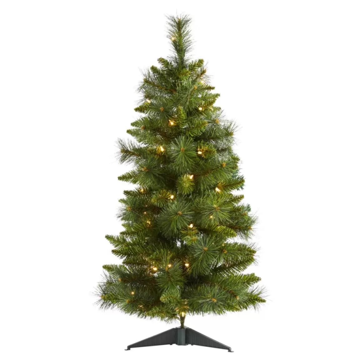 Nearly Natural 3 Ft. New Haven Pine Artificial Christmas Tree With 50 Warm White Led Lights And 93 Bendable Branche
