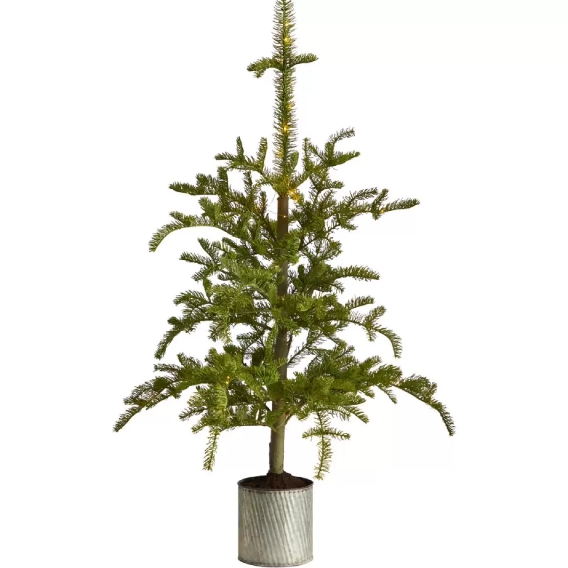 Nearly Natural 4.5Ft. Prelit Christmas Pine Tree In Planter