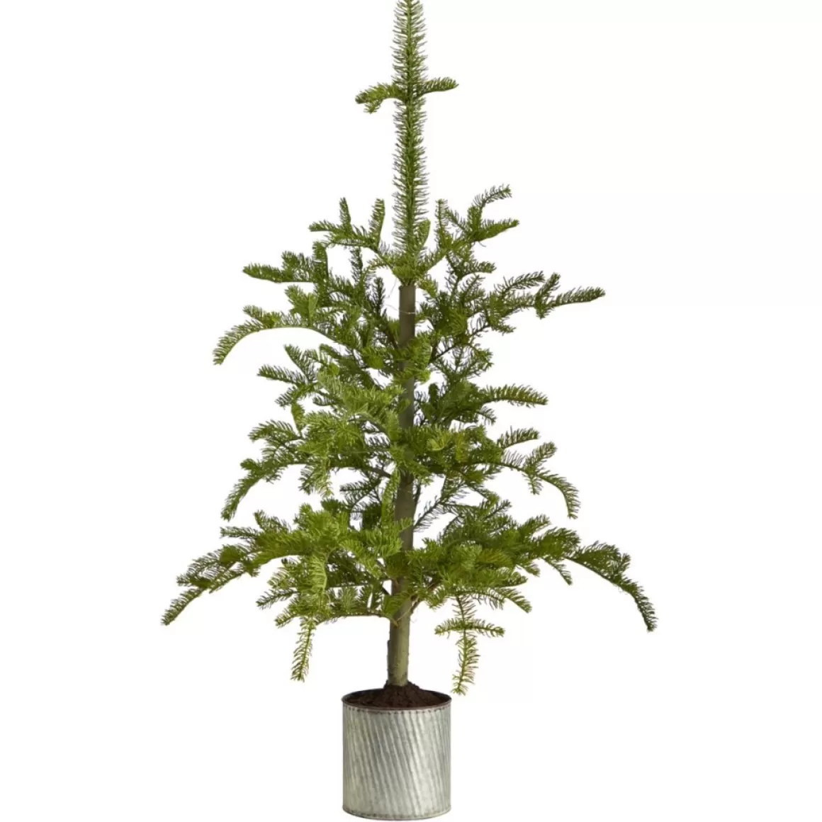 Nearly Natural 4.5Ft. Prelit Christmas Pine Tree In Planter