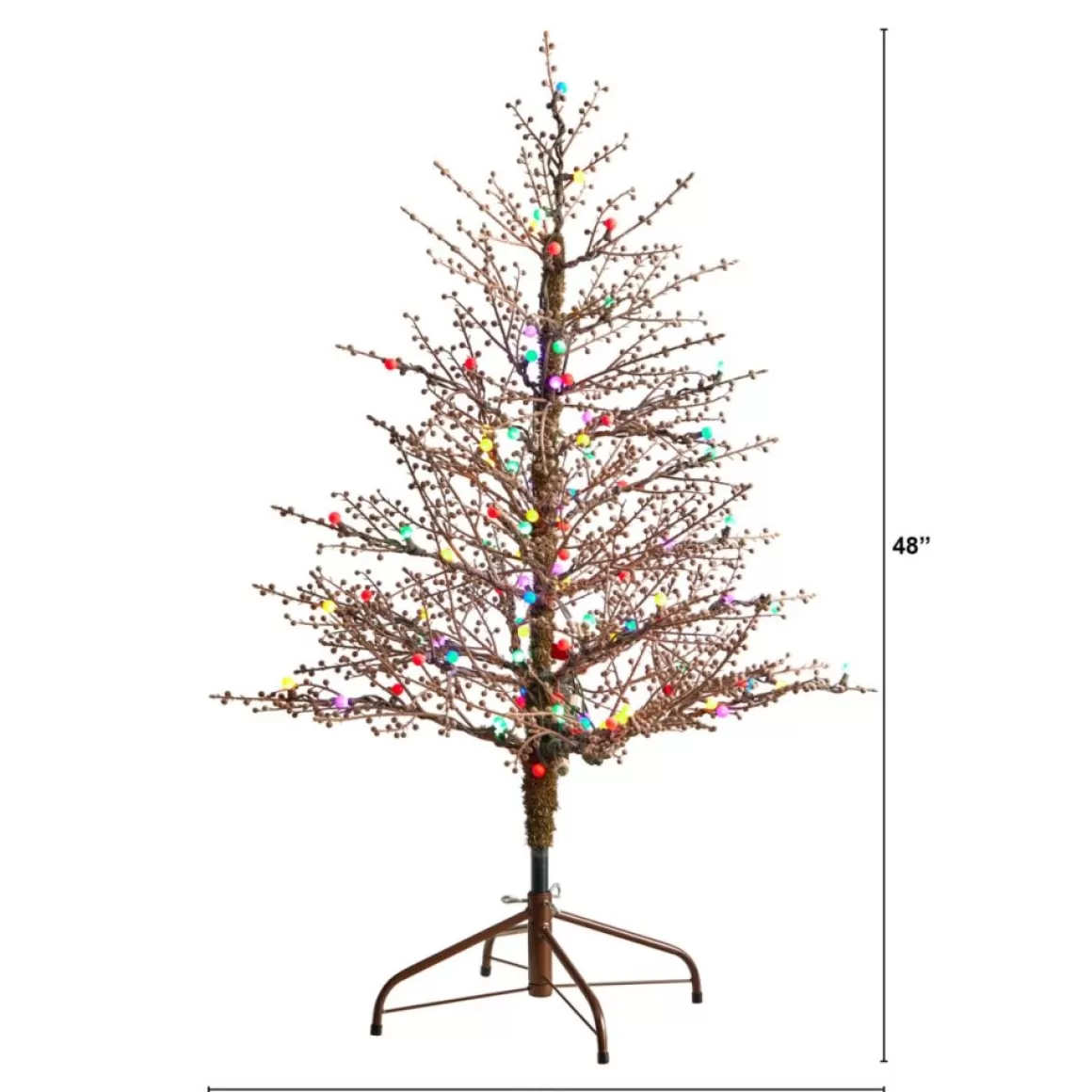 Nearly Natural 4' Frosted Berry Twig Christmas Tree With 100 Lights