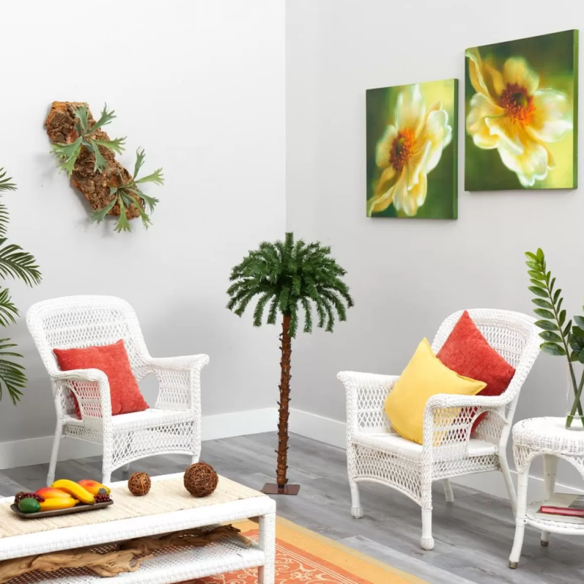 Nearly Natural 4 Ft. Christmas Palm Artificial Tree With 150 Warm White Led Lights