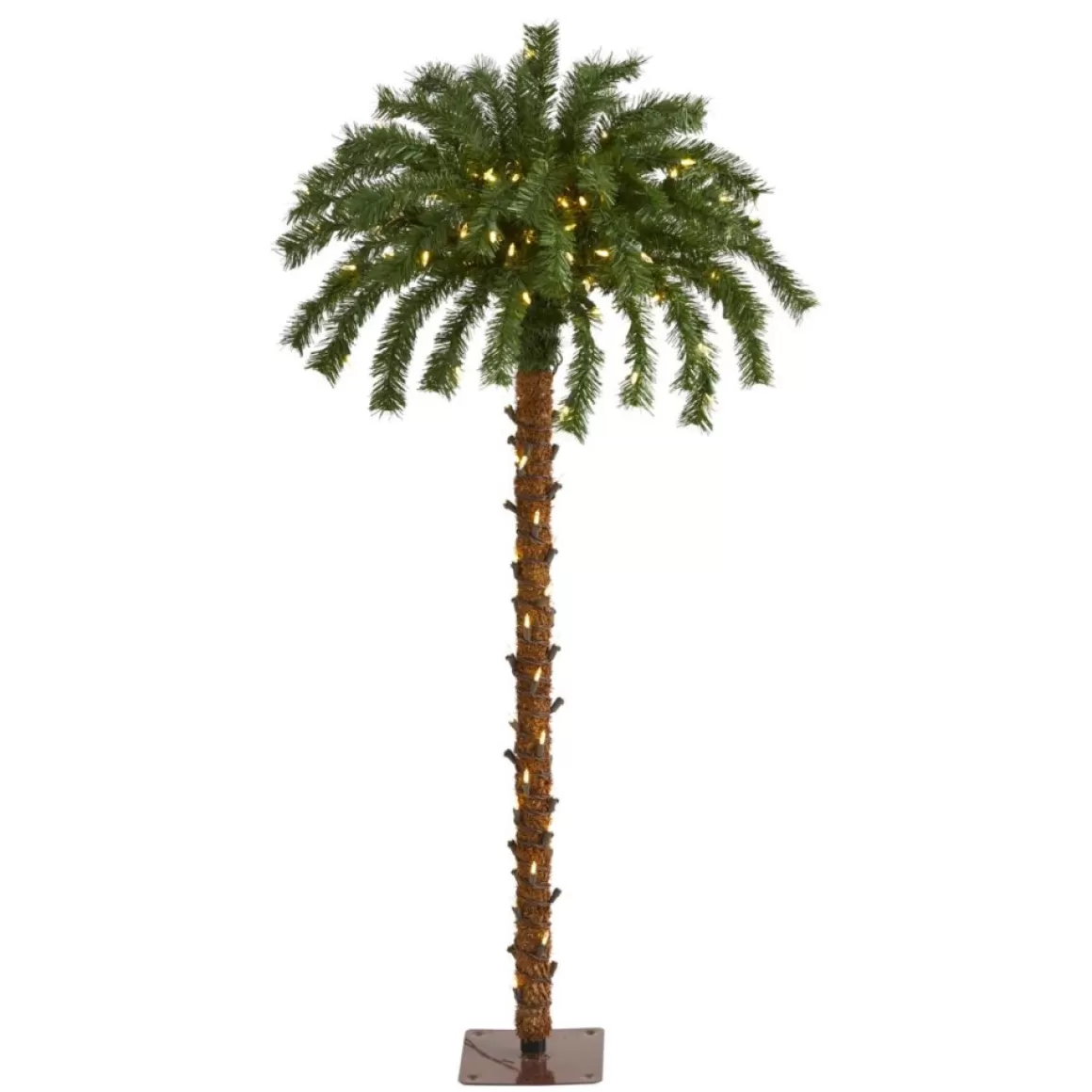 Nearly Natural 4 Ft. Christmas Palm Artificial Tree With 150 Warm White Led Lights