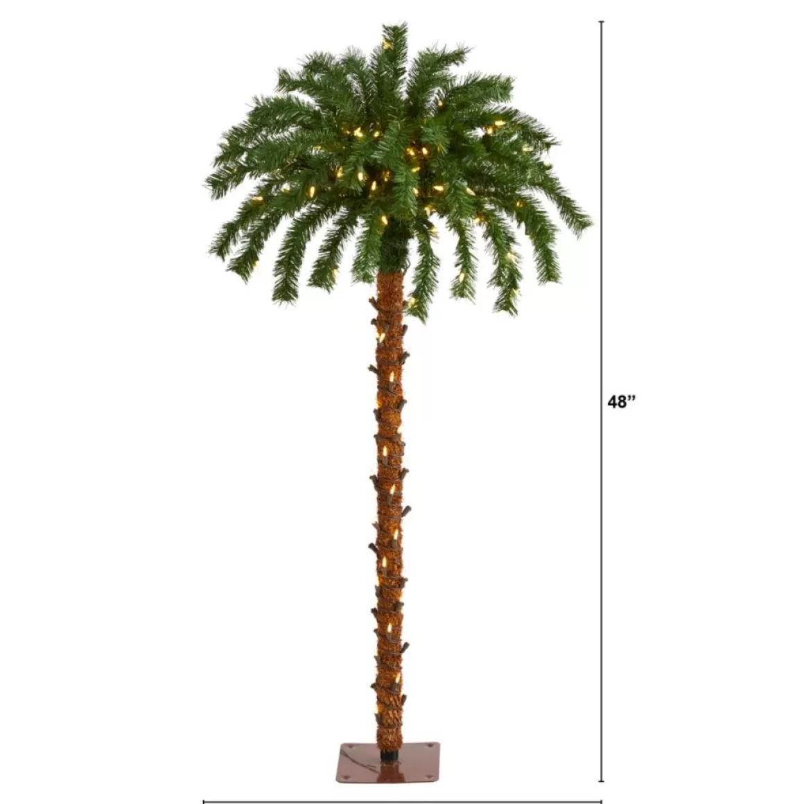 Nearly Natural 4 Ft. Christmas Palm Artificial Tree With 150 Warm White Led Lights