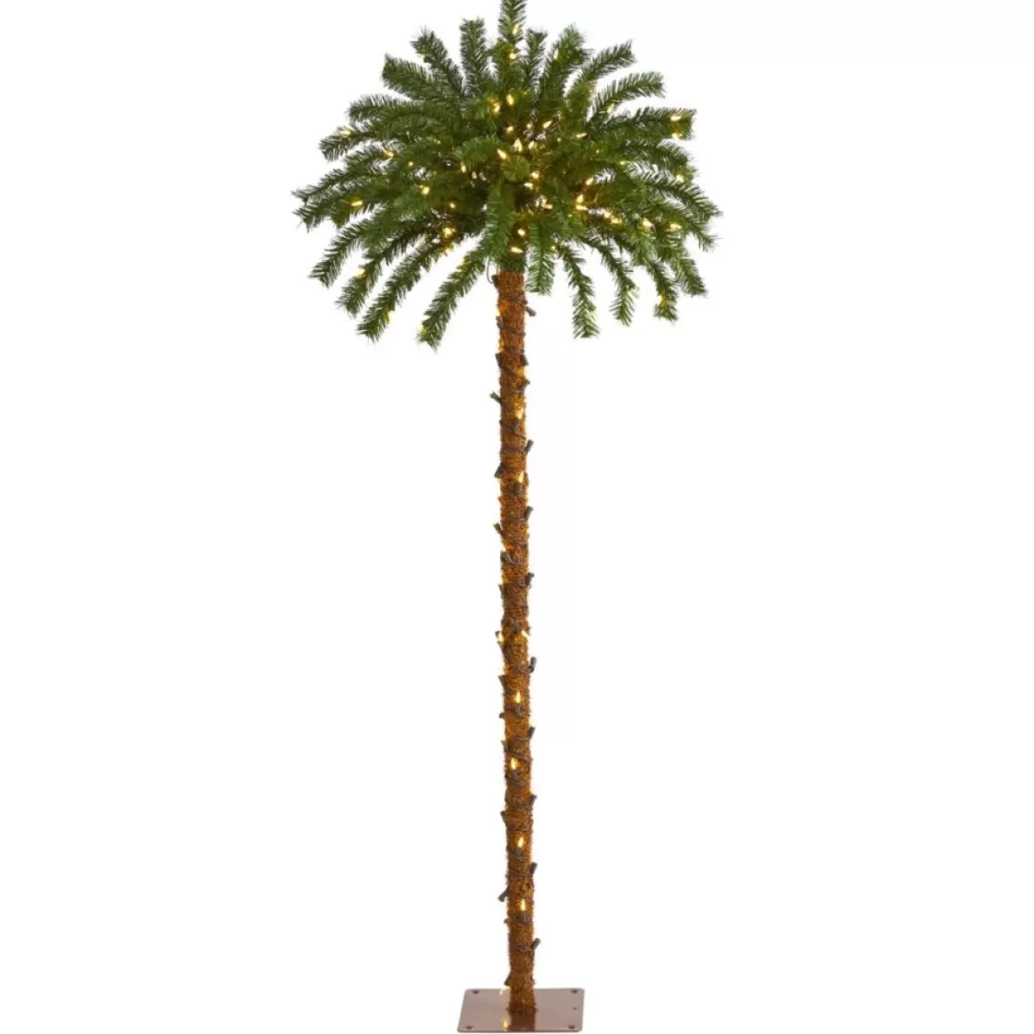 Nearly Natural 5 Ft. Christmas Palm Artificial Tree With 150 Warm White Led Lights