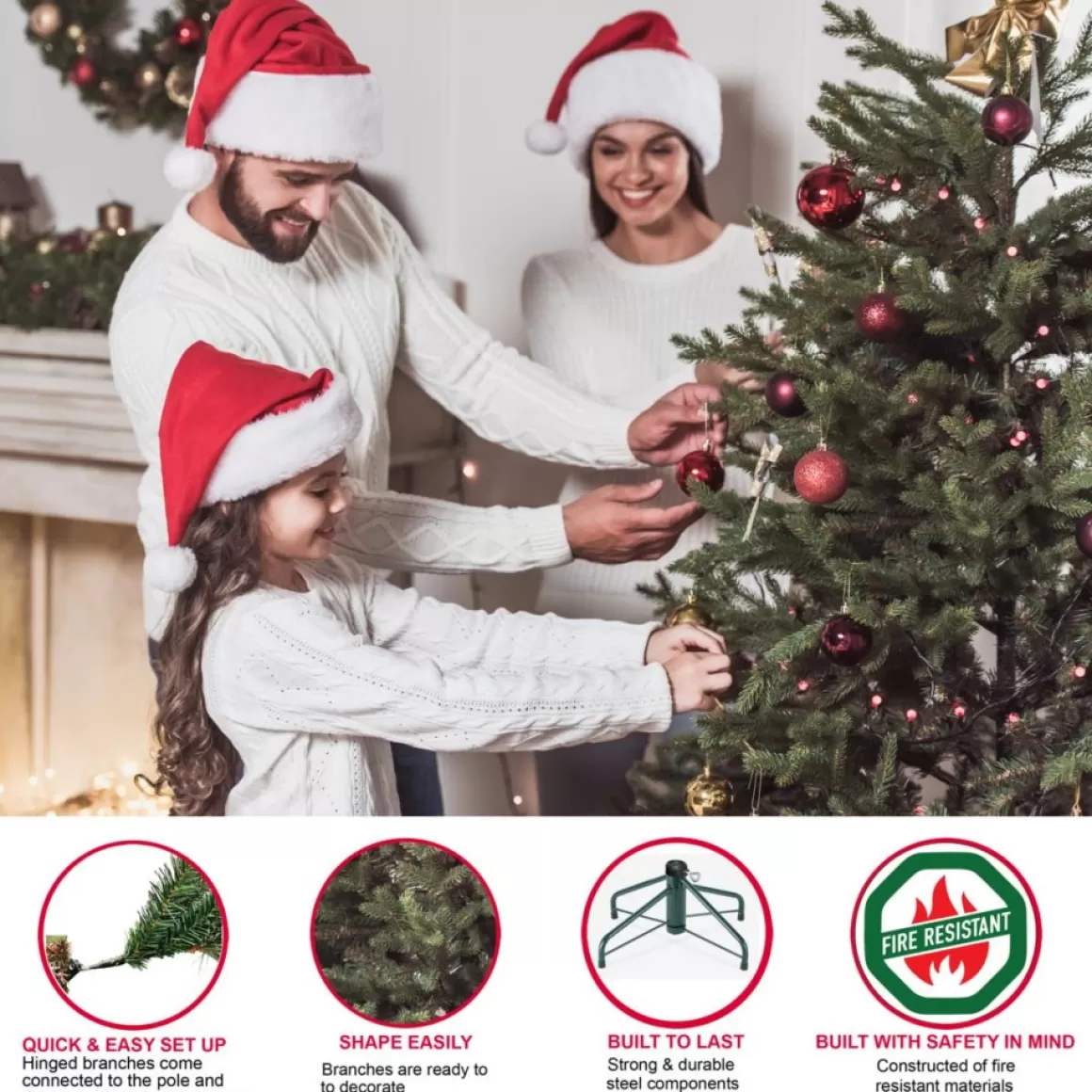 Puleo International 7.5' Pre-Lit Teton Pine Artificial Christmas Tree - 600 Clear Lights