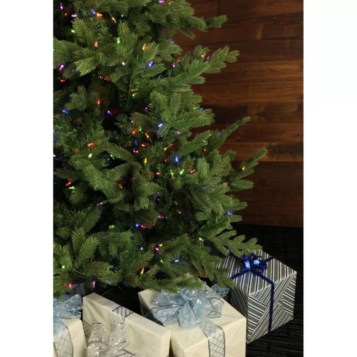 Fraiser Hill Farms 9-Ft. Foxtail Pine Christmas Tree With Multi-Color Led String Lighting