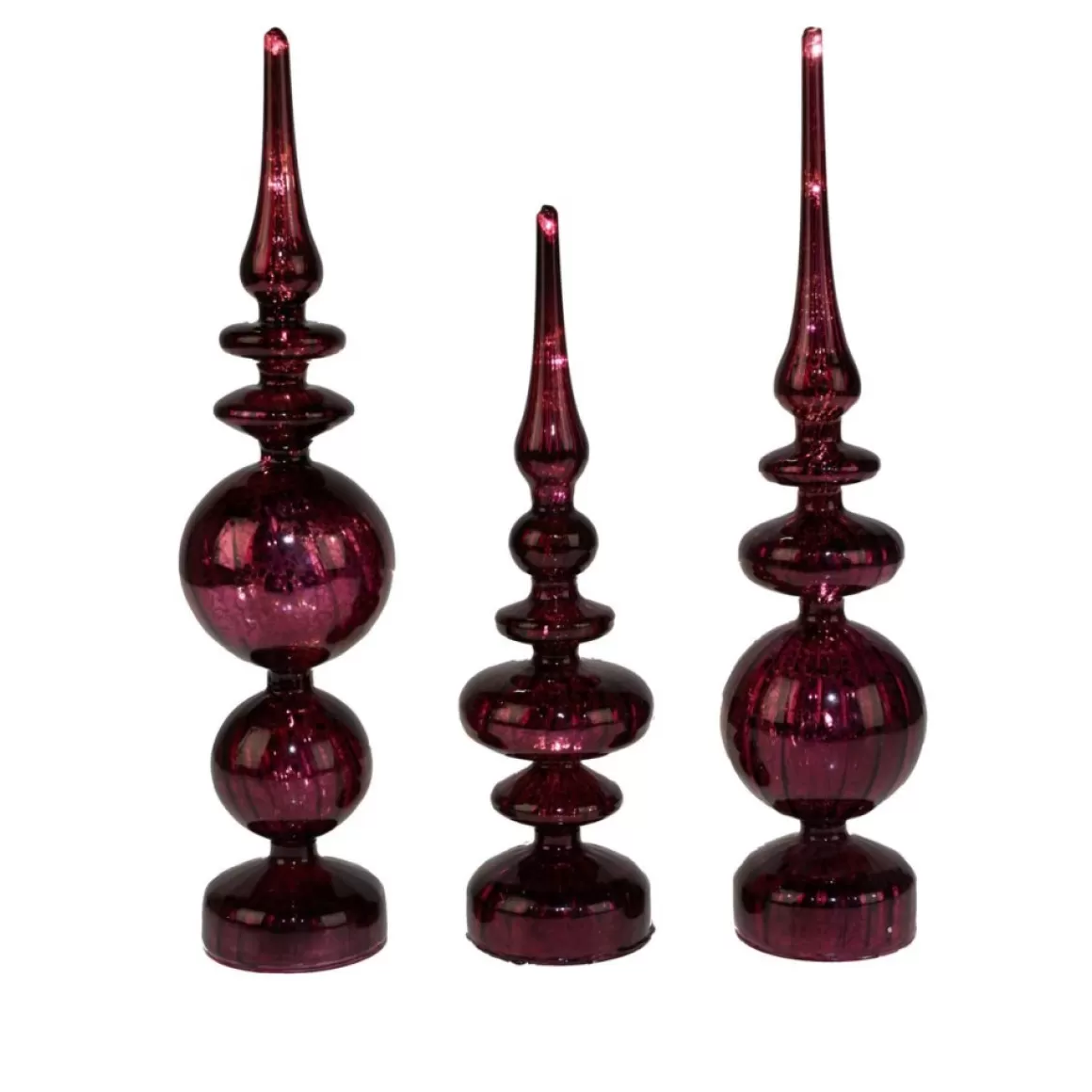 Alison at Home Illuminated Glass Finials With Timers 3-Piece Set