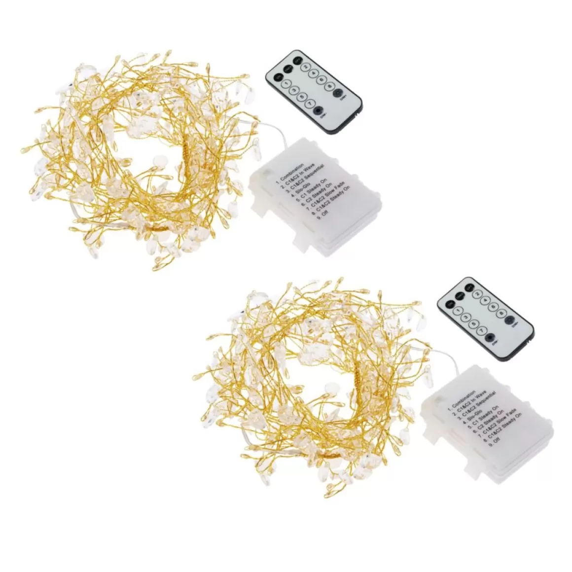 august & leo As Is Handmade Crystal Beaded Multifunction Led Garland 2-Pack