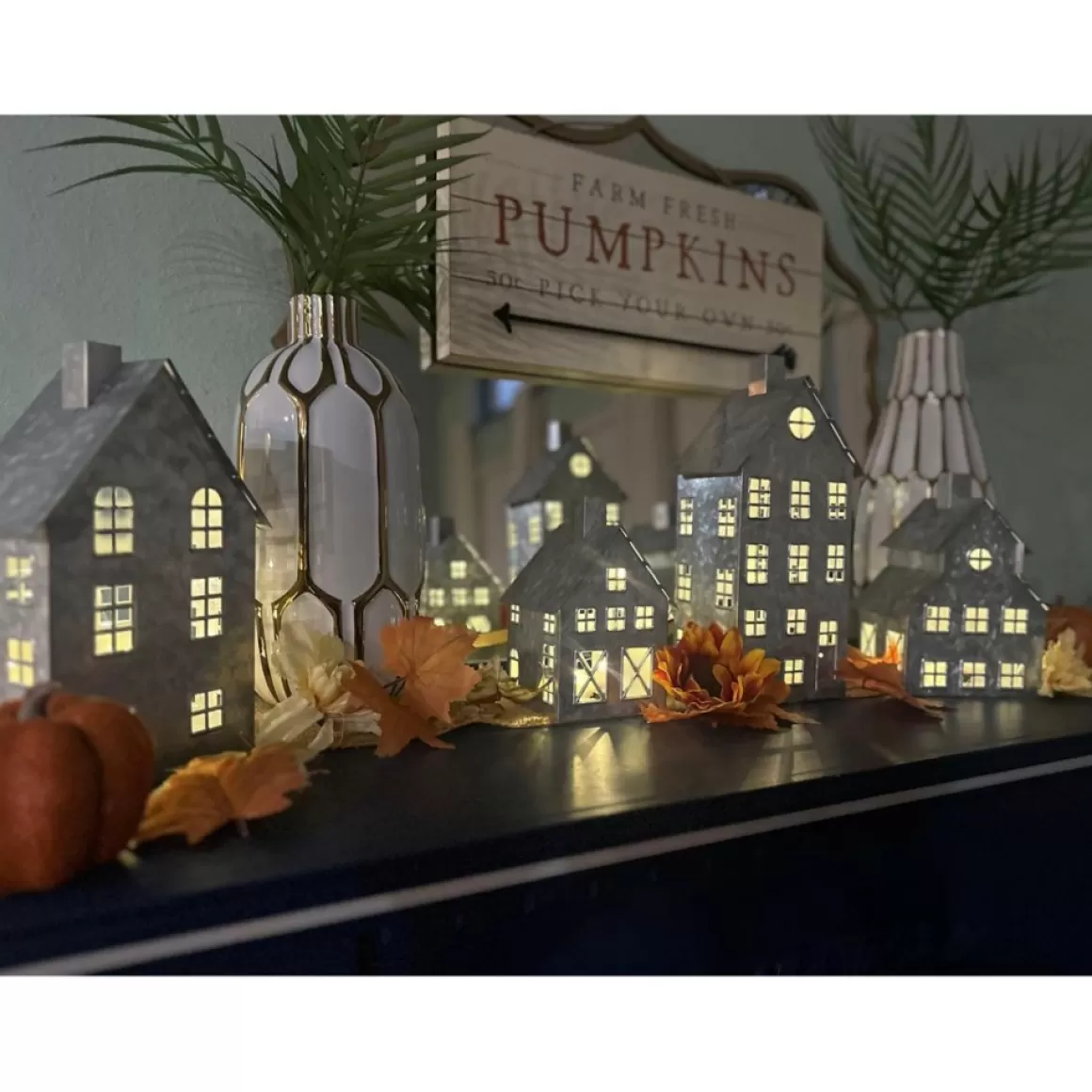 Emryn House As Is 5Pc Farmhouse Village Set With String Lights