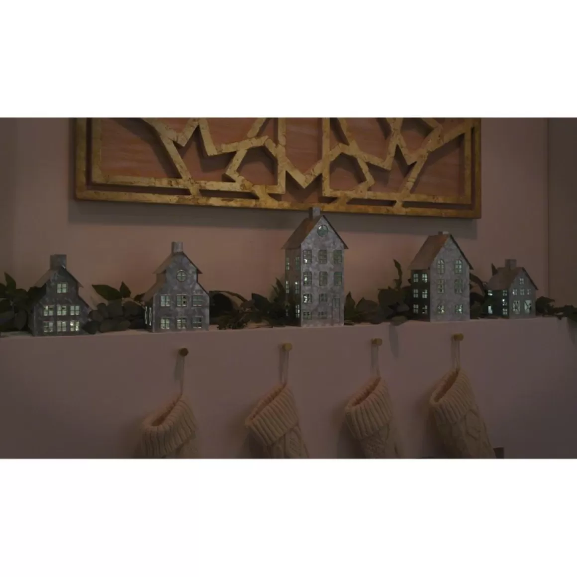 Emryn House As Is 5Pc Farmhouse Village Set With String Lights