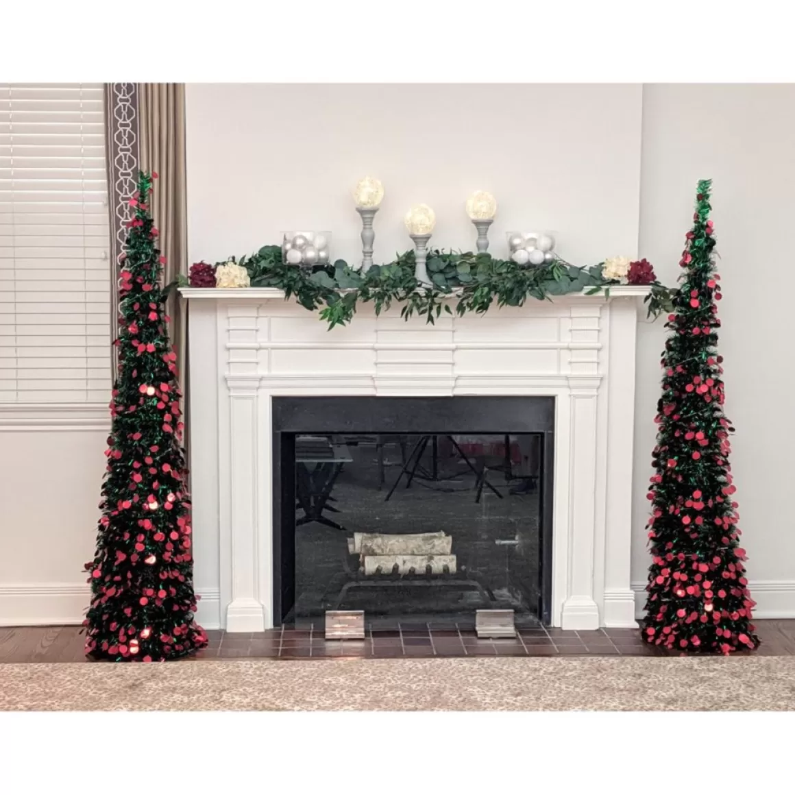 Winter Lane As Is 6' Illuminated Slim Tinsel Pop-Up Christmas Tree