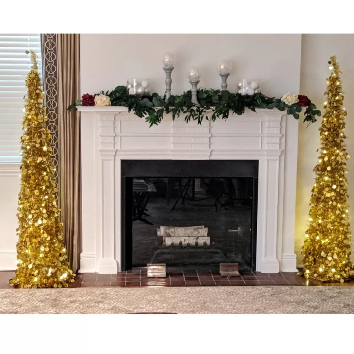 Winter Lane As Is 6' Illuminated Slim Tinsel Pop-Up Christmas Tree