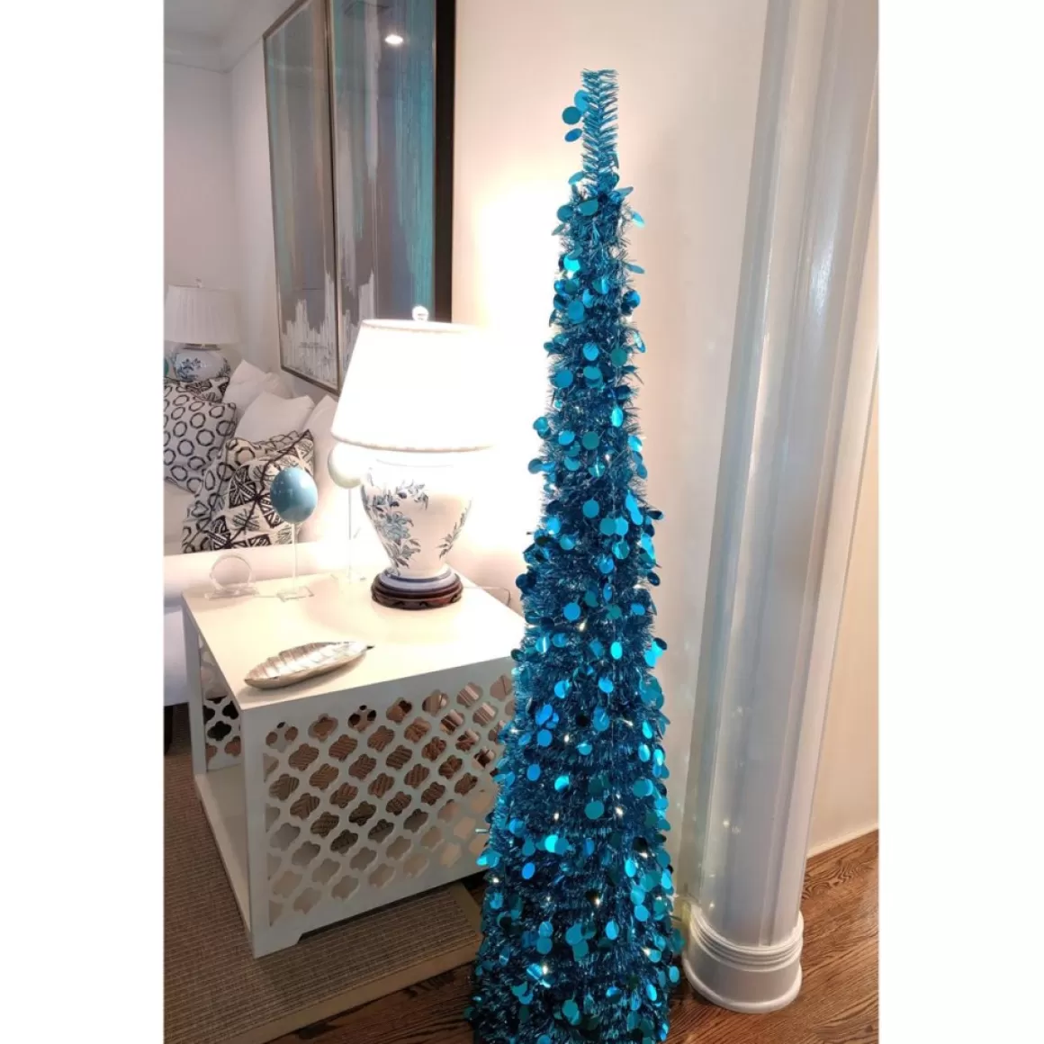Winter Lane As Is 6' Illuminated Slim Tinsel Pop-Up Christmas Tree