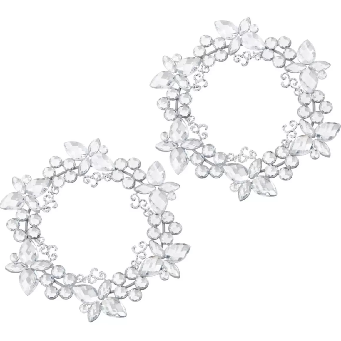 august & leo 7" Jeweled Wreath Candle Rings - Set Of 2