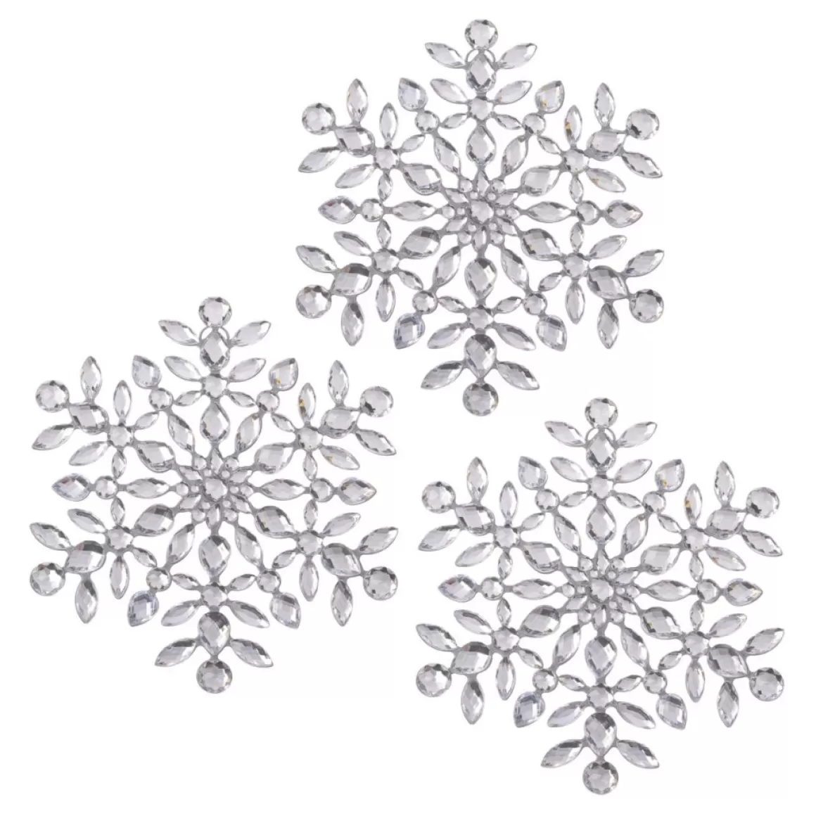 august & leo Mini Jeweled Snowflakes Set Of 3