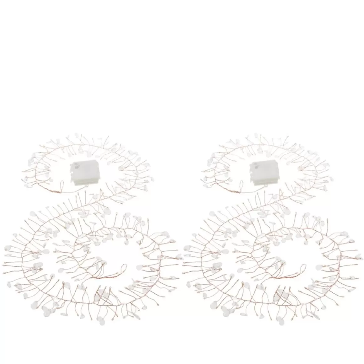 august & leo Set Of 2 Crystal Beaded Led Garlands With Timer