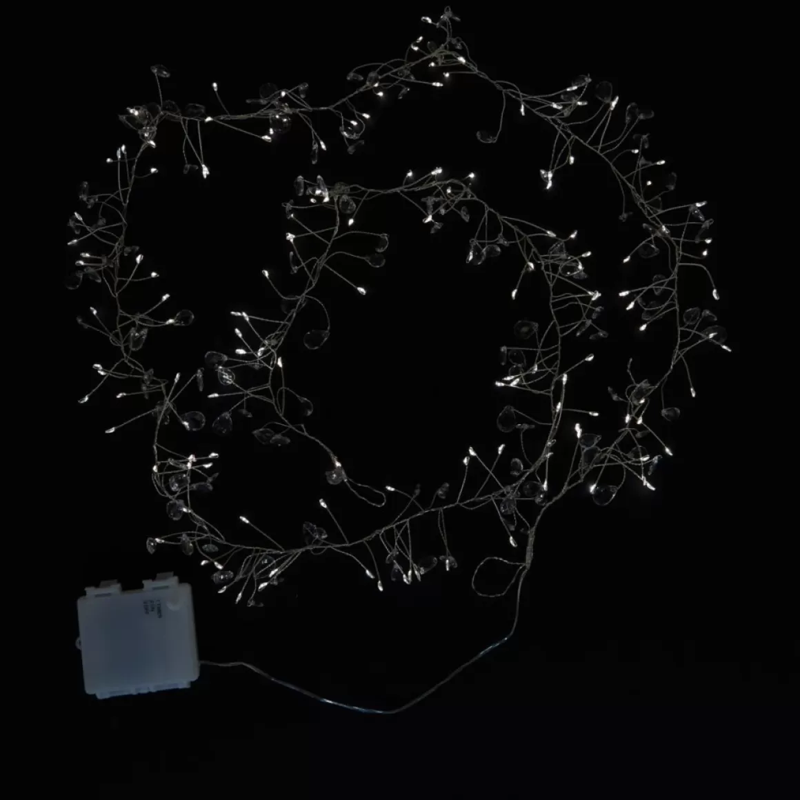 august & leo Set Of 2 Crystal Beaded Led Garlands With Timer