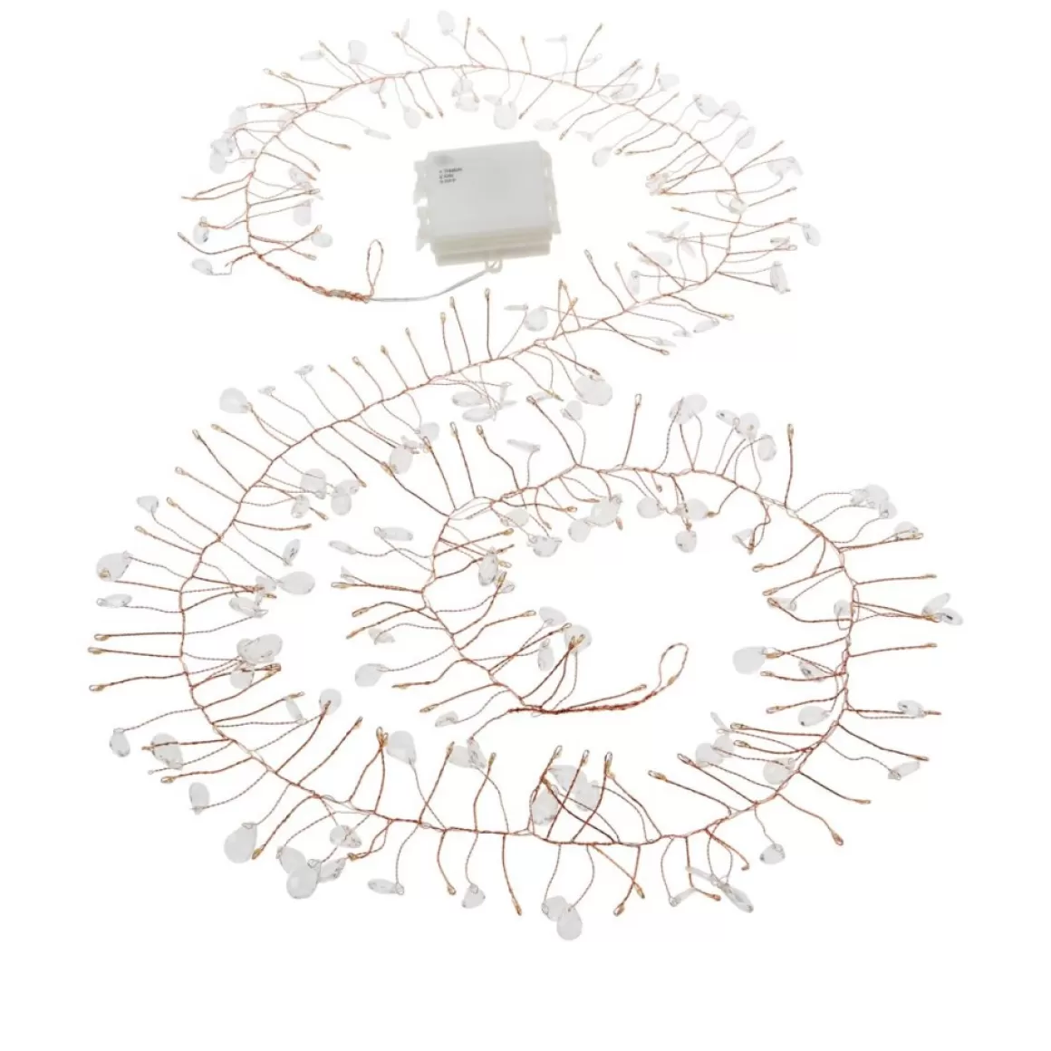 august & leo Set Of 2 Crystal Beaded Led Garlands With Timer