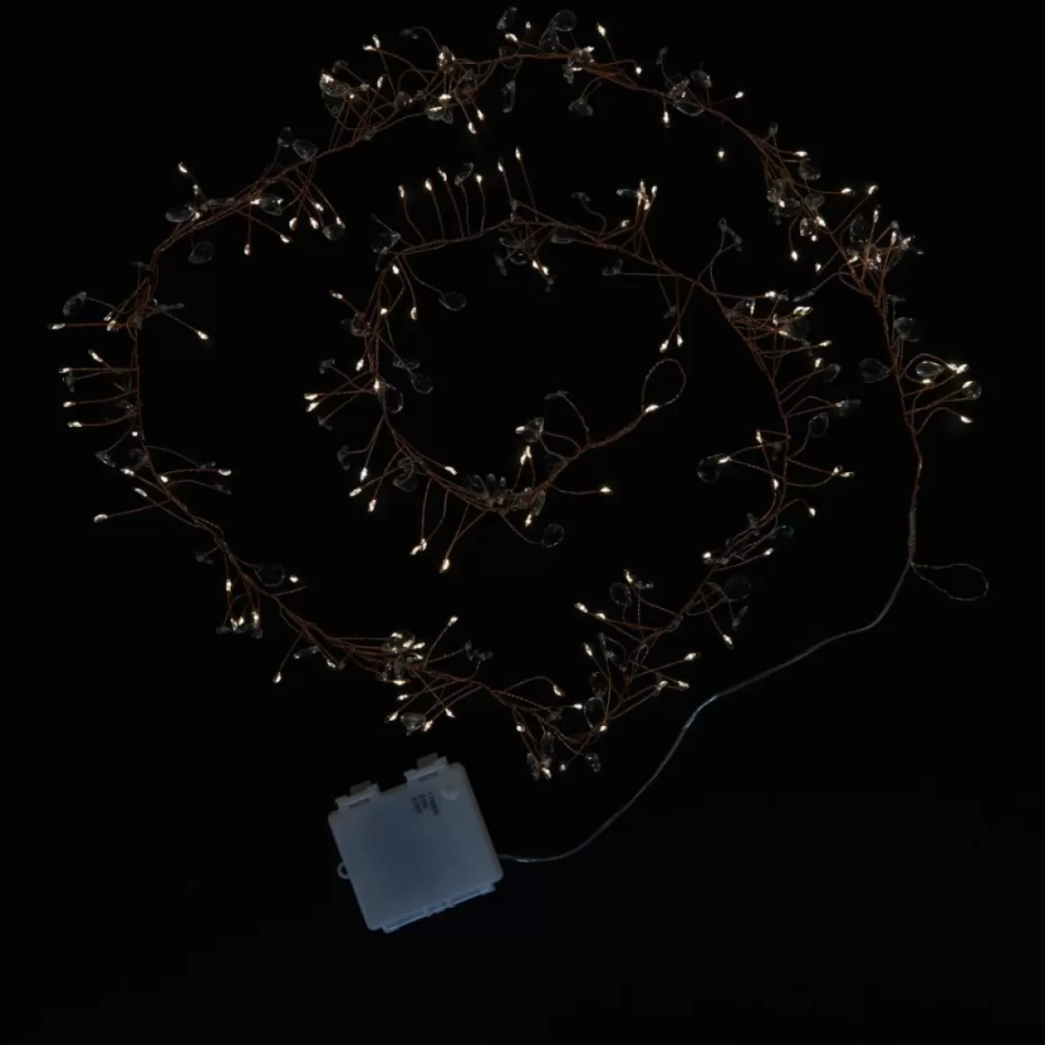 august & leo Set Of 2 Crystal Beaded Led Garlands With Timer