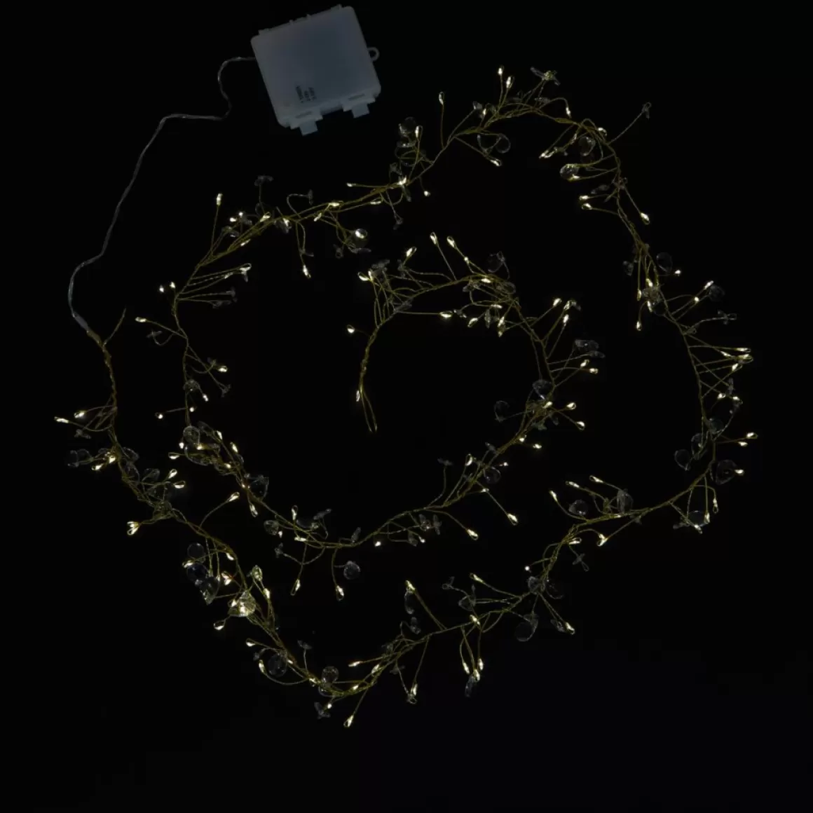 august & leo Set Of 2 Crystal Beaded Led Garlands With Timer
