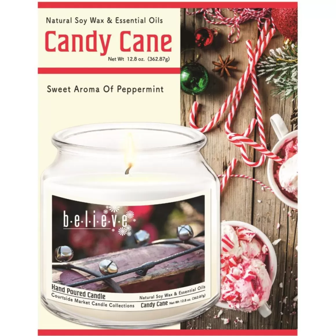 Courtside Market Courtside Maraket Believe Wax Candle In Glass Jar With Silver Lid