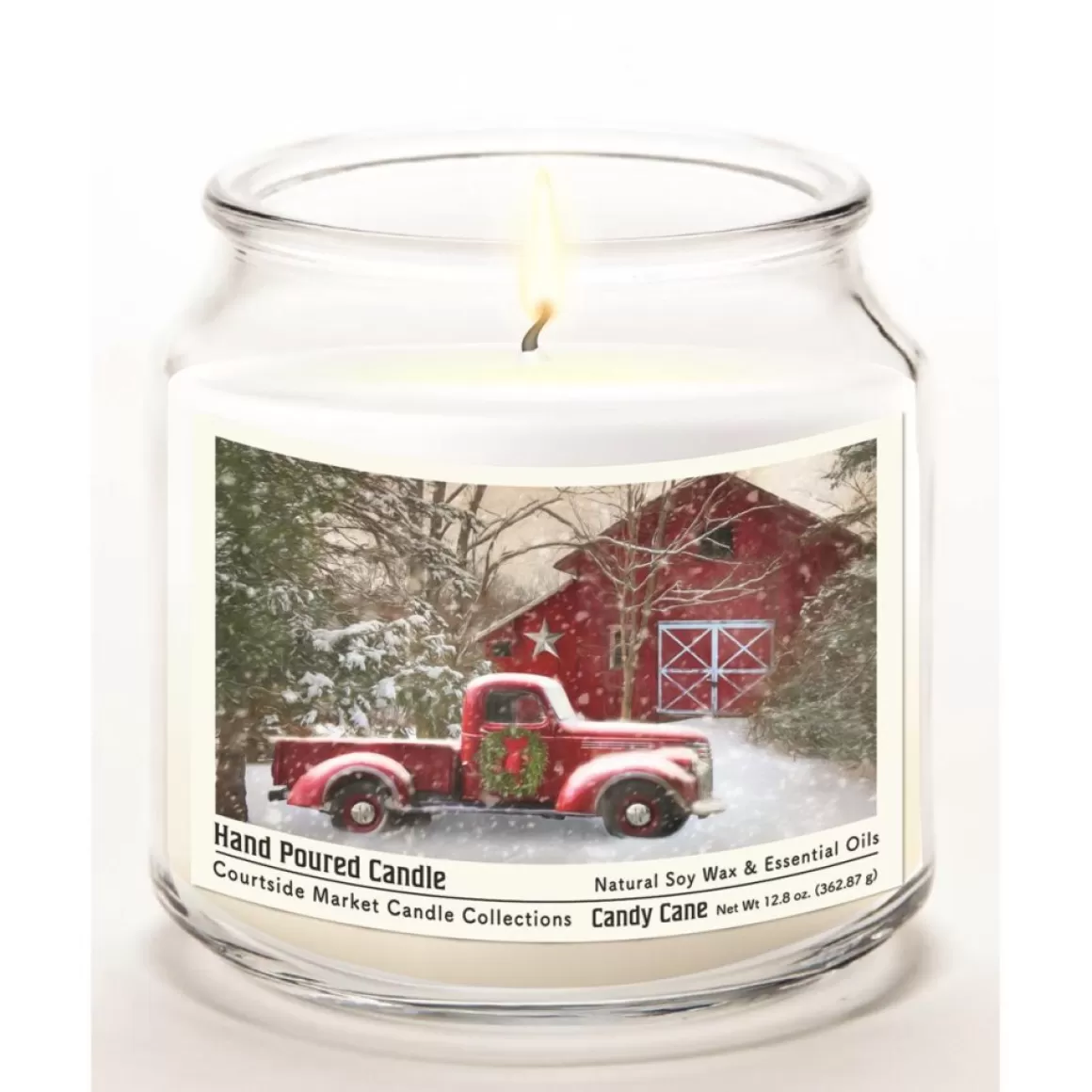 Courtside Market Barn Infused Wax Candle In Glass Jar With Silver Lid