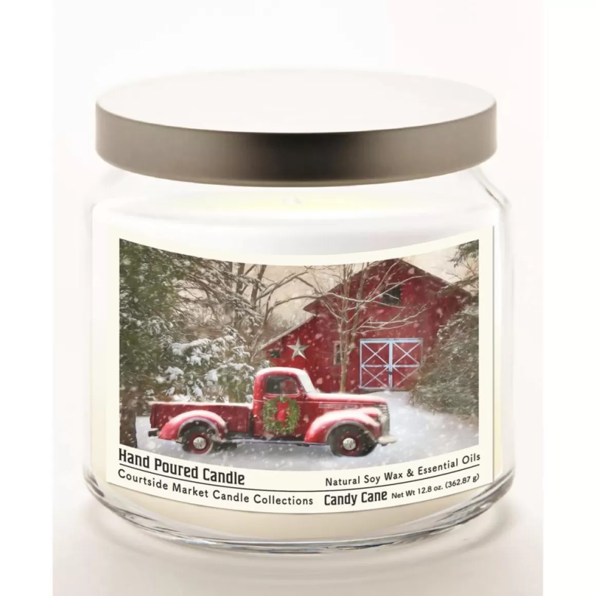 Courtside Market Barn Infused Wax Candle In Glass Jar With Silver Lid