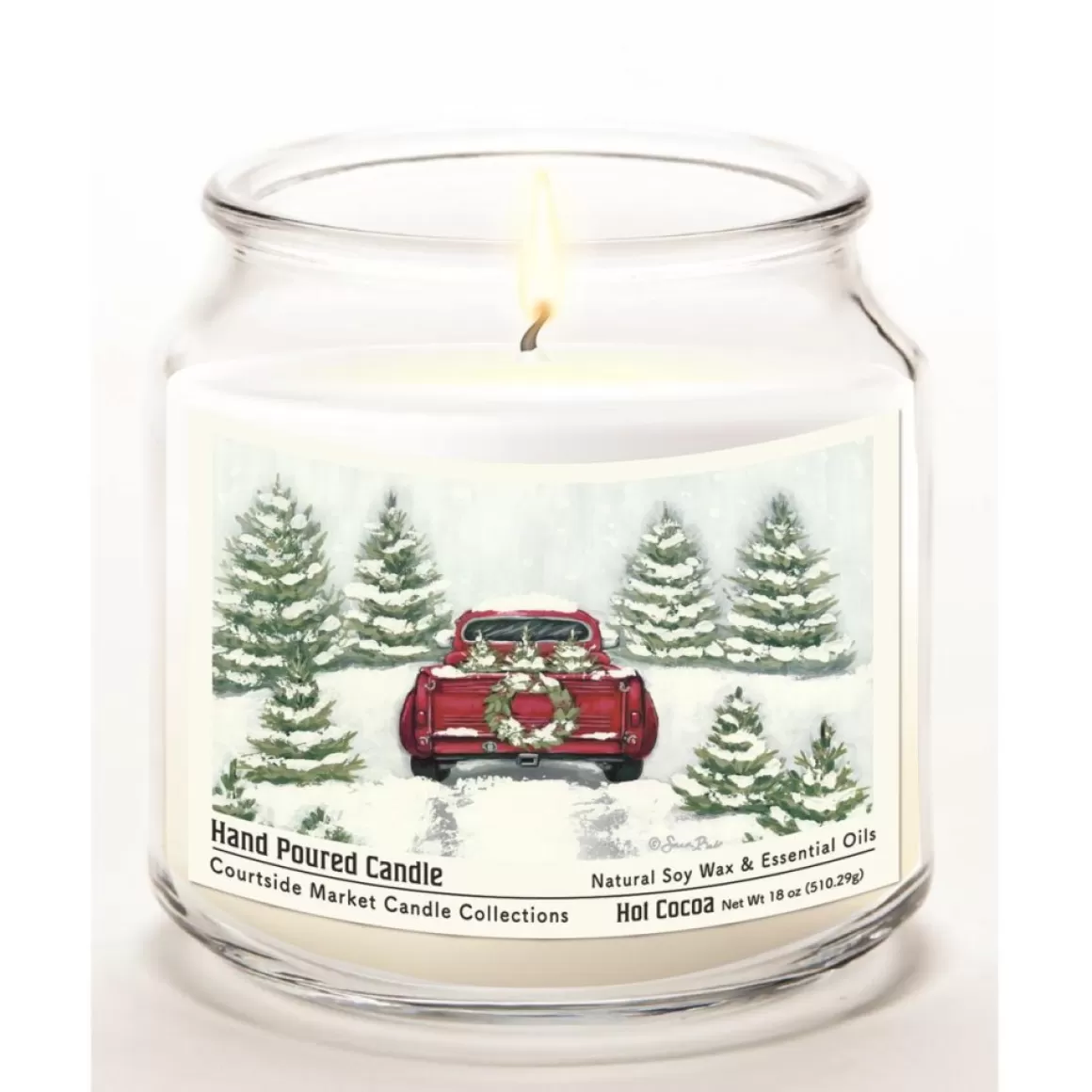 Courtside Market Candle W/ Essential Oils + Lid-Tree Farm Tradition Ii