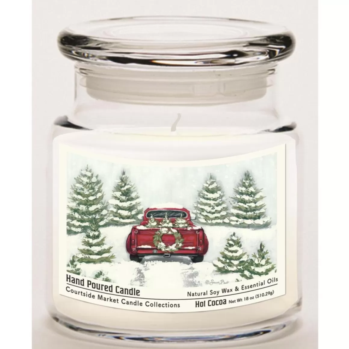Courtside Market Candle W/ Essential Oils + Lid-Tree Farm Tradition Ii