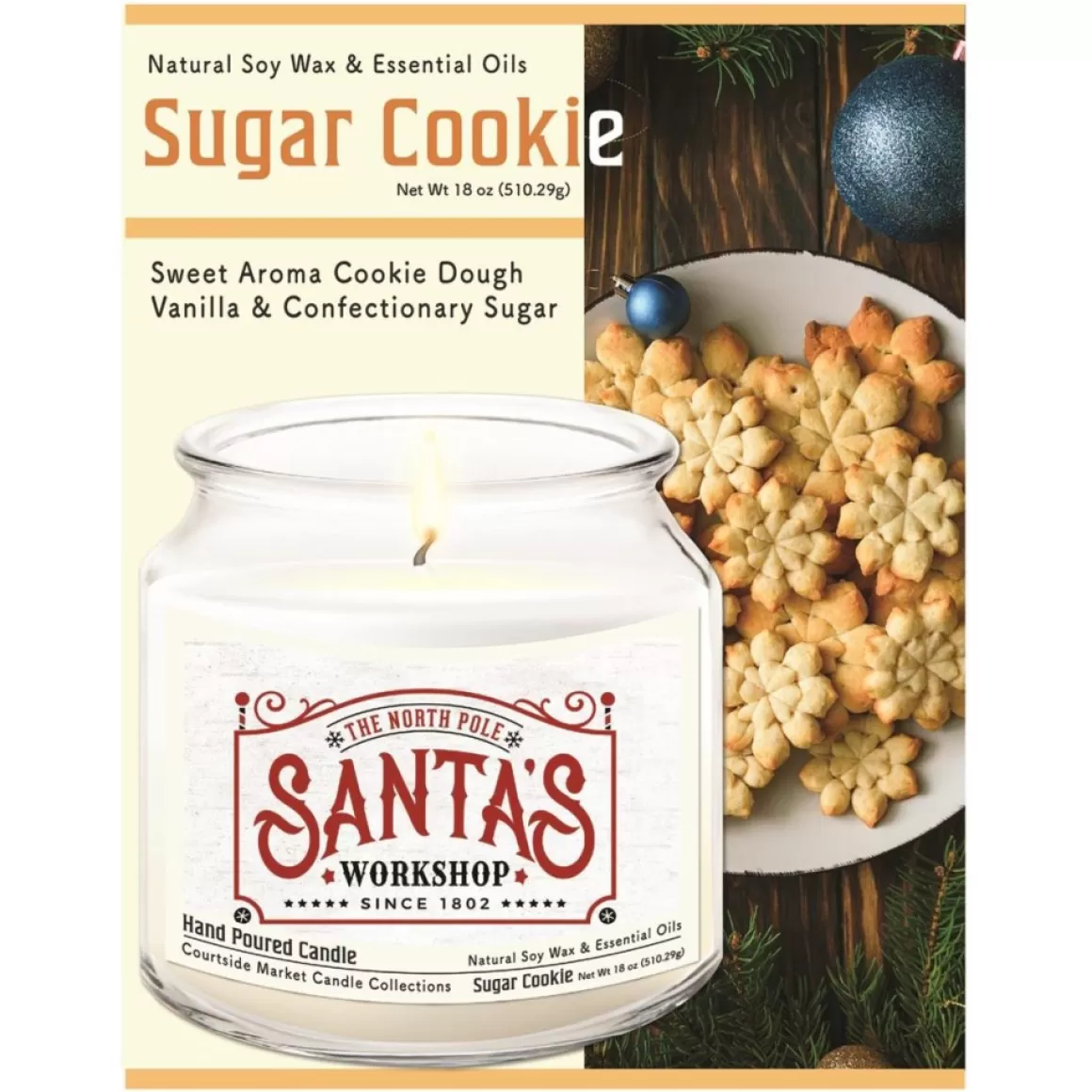 Courtside Market Candle With Essential Oils + Lid - Santa's Workshop