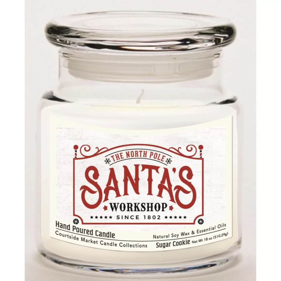 Courtside Market Candle With Essential Oils + Lid - Santa's Workshop
