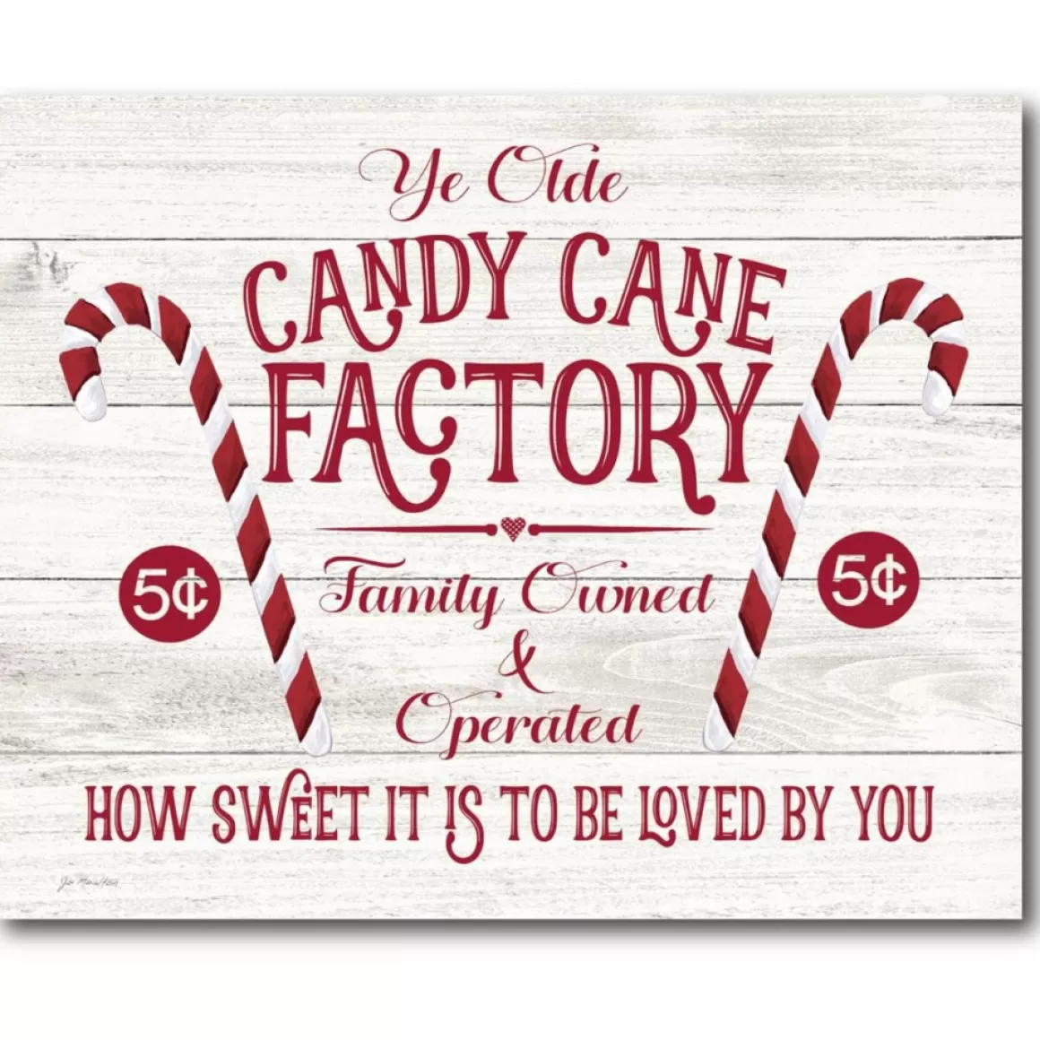 Courtside Market Candy Cane Factory 10.5" X 14" Wood Art