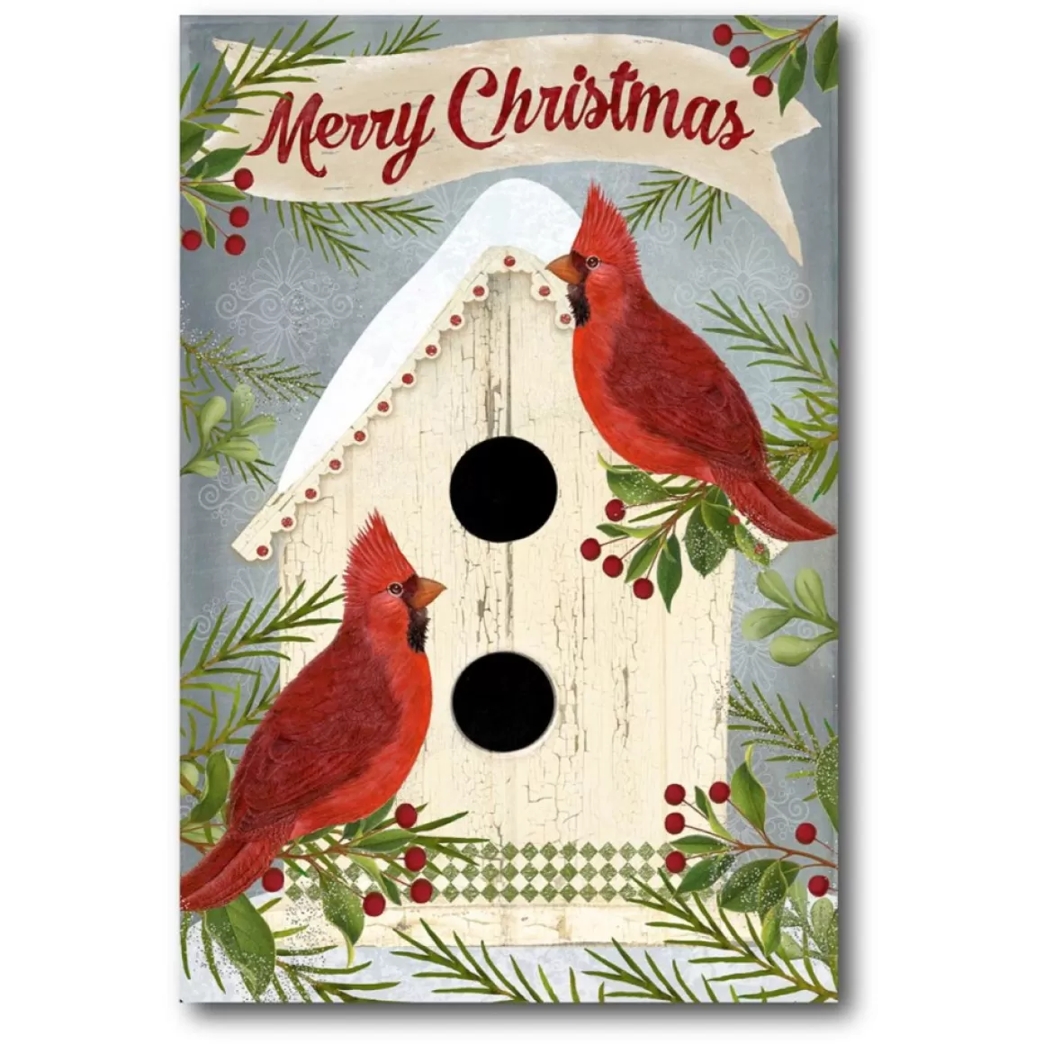 Courtside Market Canvas Wall Art - Cardinals Bird House, 16" X 20"