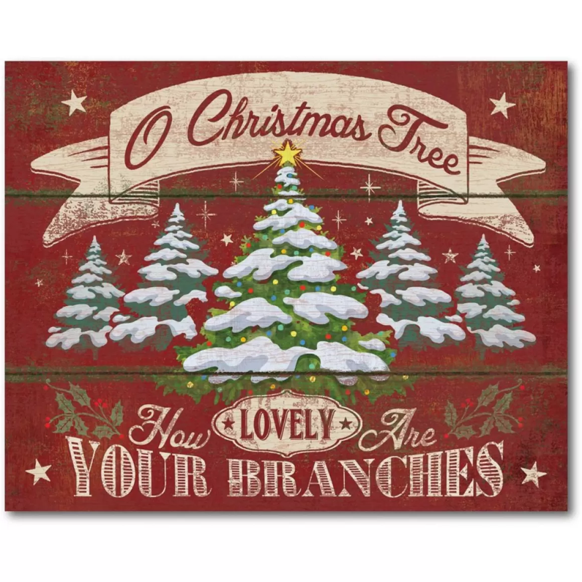 Courtside Market Canvas Wall Art - O Christmas Tree, 16" X 20"