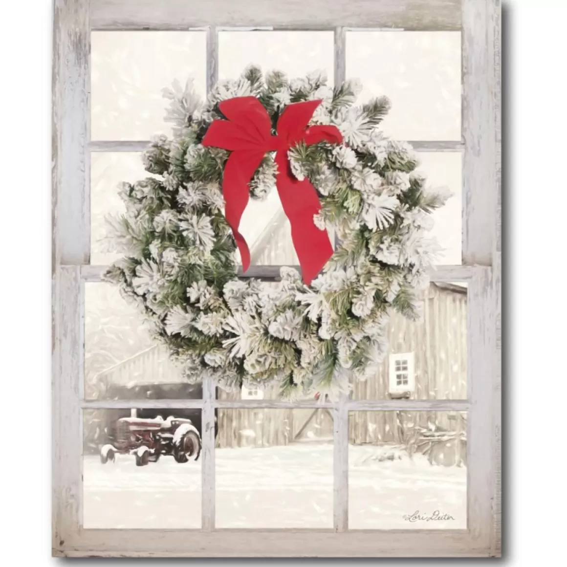 Courtside Market Canvas Wall Art - Winter Window, 12" X 18"