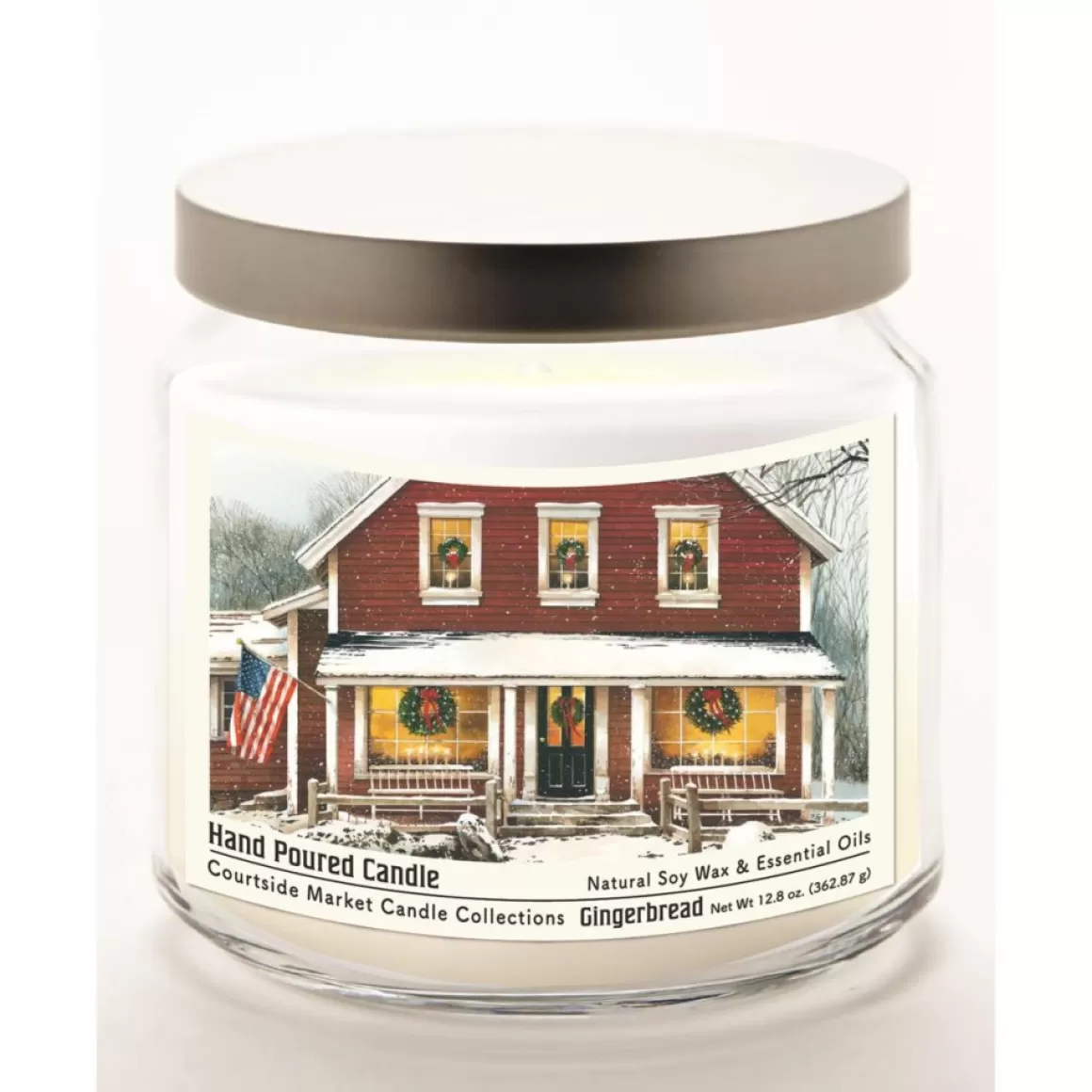 Courtside Market Christmas Farmhouse Infused Soy Candle In Glass Jar