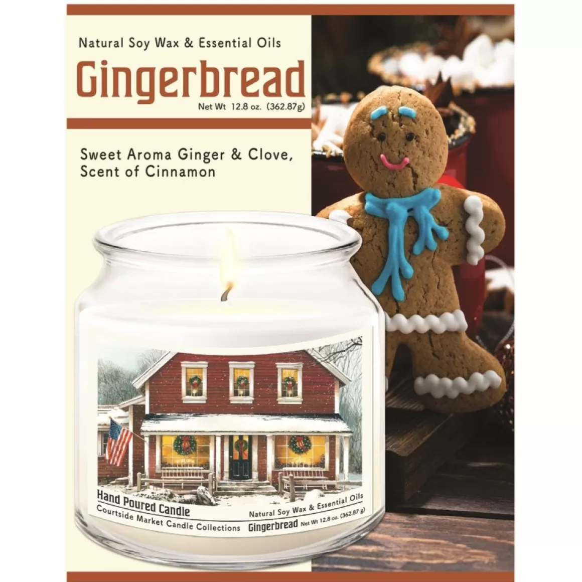 Courtside Market Christmas Farmhouse Infused Soy Candle In Glass Jar
