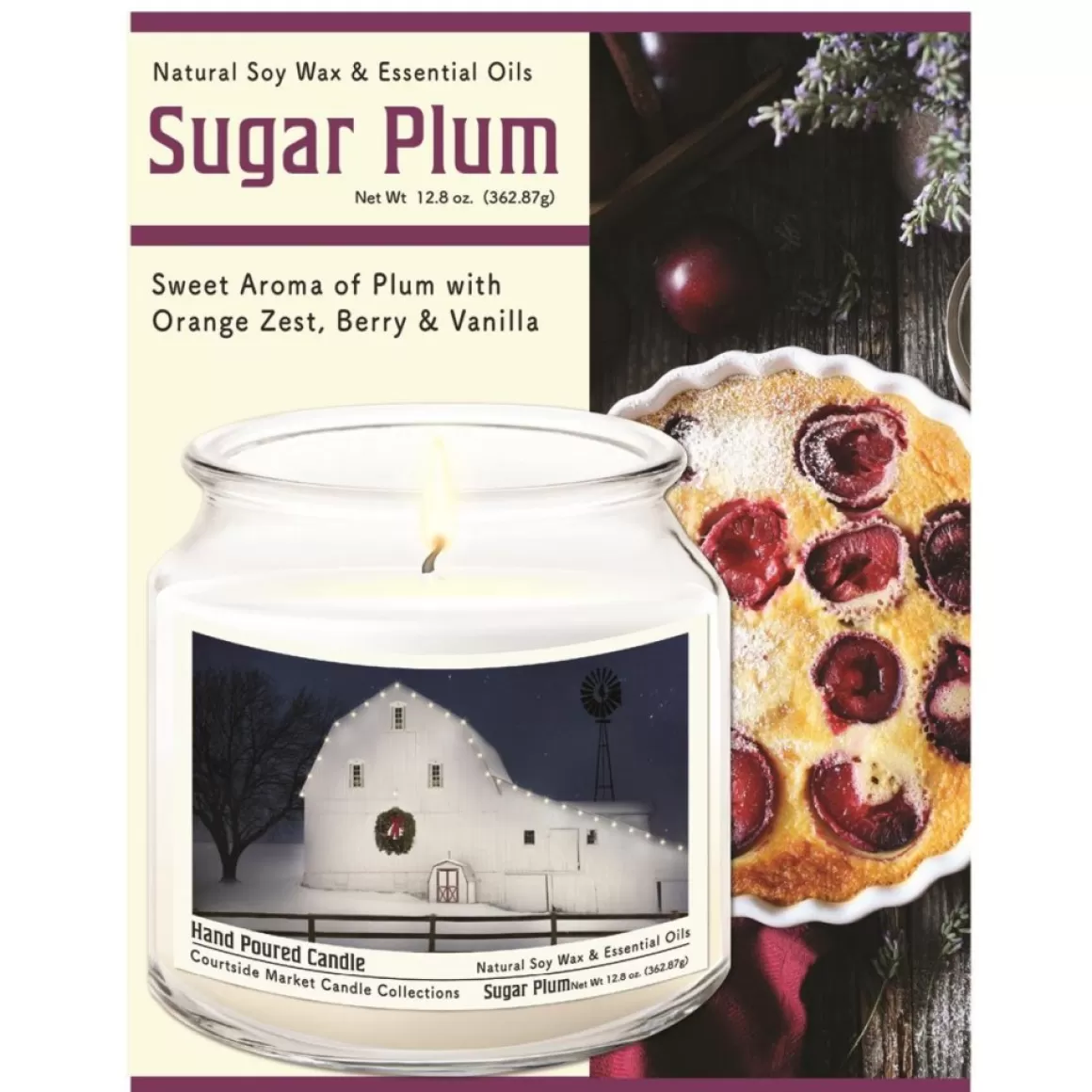 Courtside Market Christmas Night Candle Glass Jar With Silver Lid