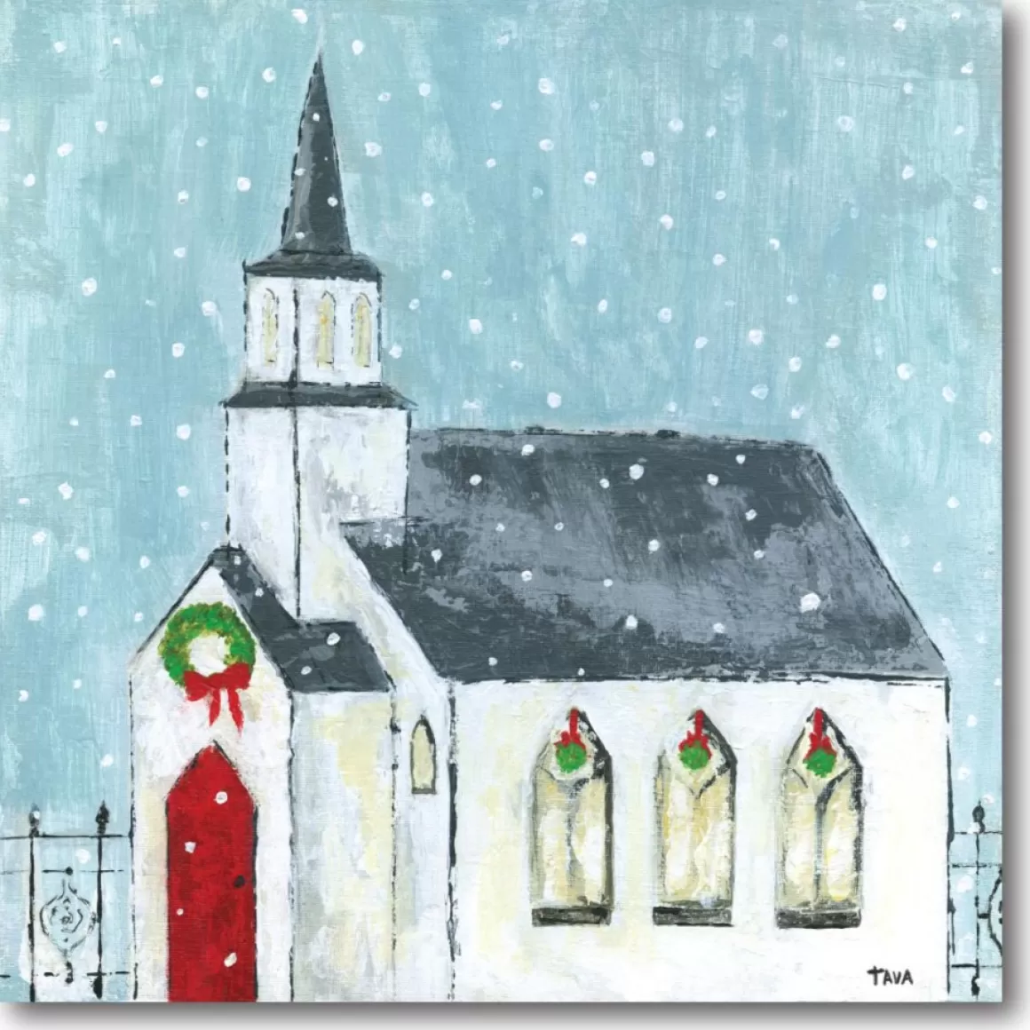 Courtside Market Christmas Night Canvas Wall Art