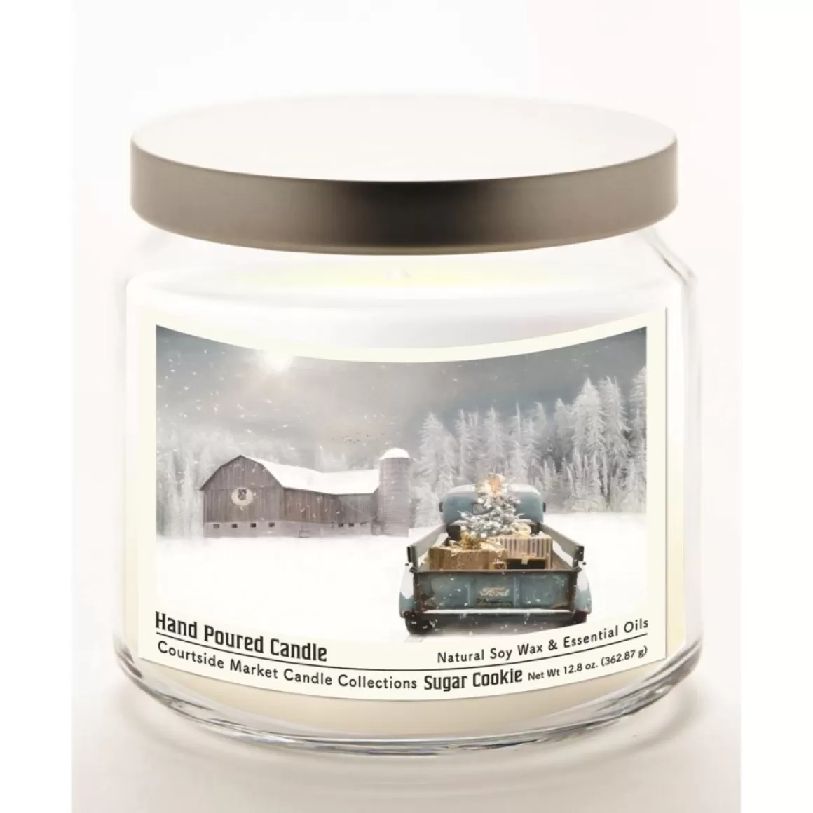 Courtside Market Christmas Pick-Up Truck Wax Candle With Silver Lid