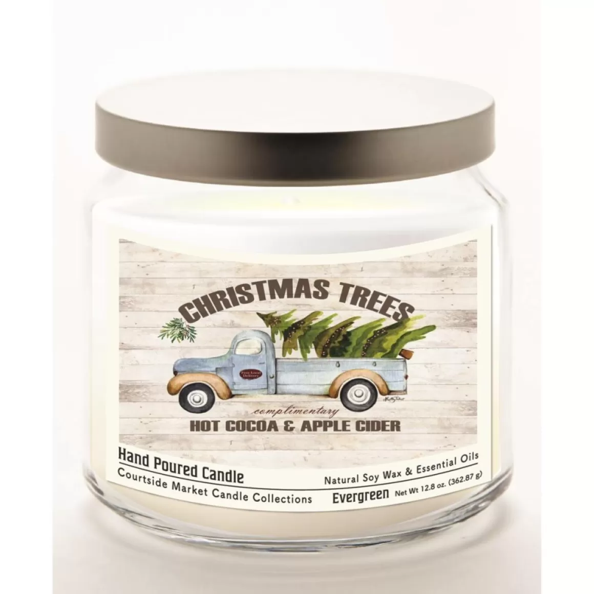 Courtside Market Christmas Trees Infused Wax Candle With Lid