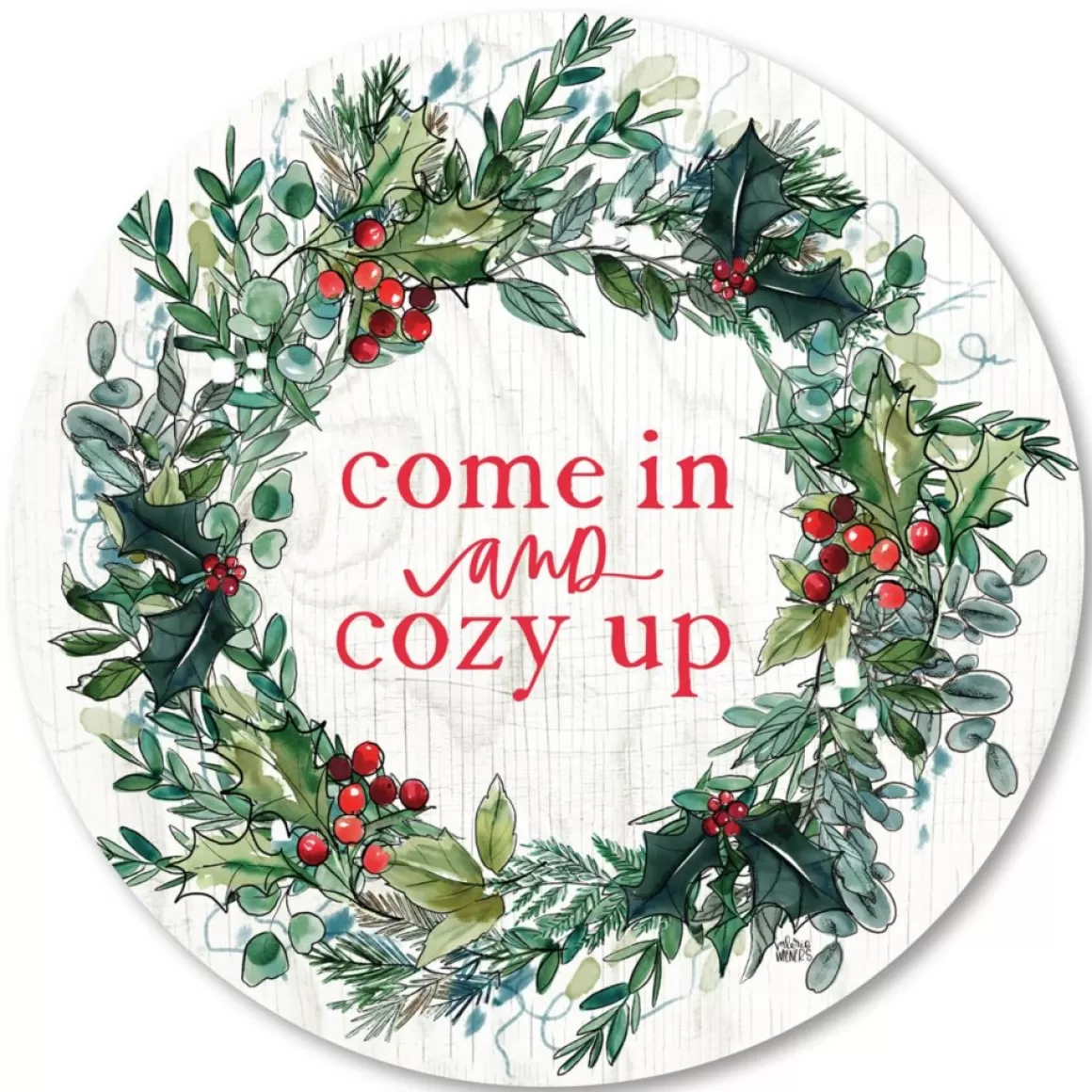 Courtside Market Come In And Cozy Up Reece 15"X15" Circular Board