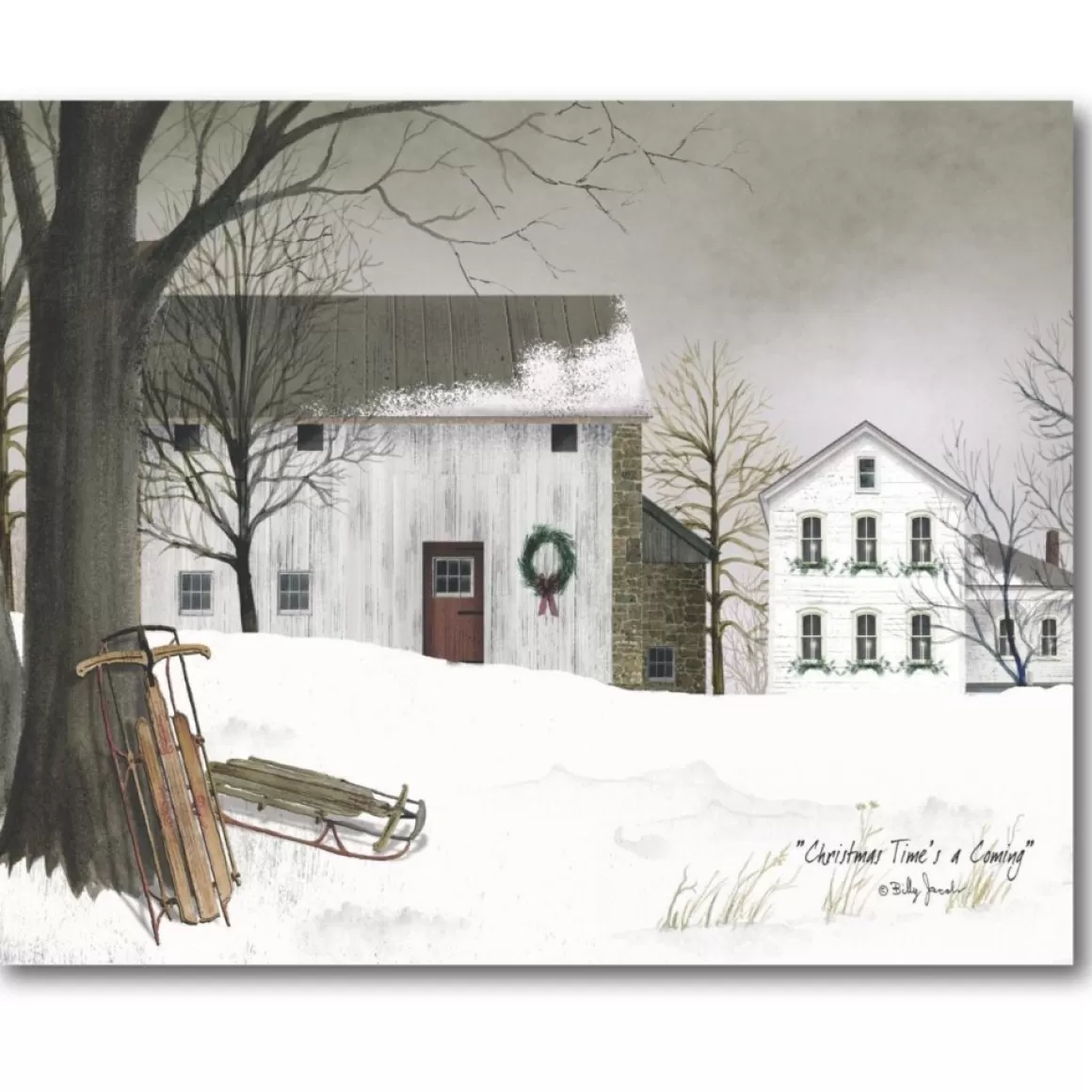 Courtside Market Go Sledding Canvas Wall Art