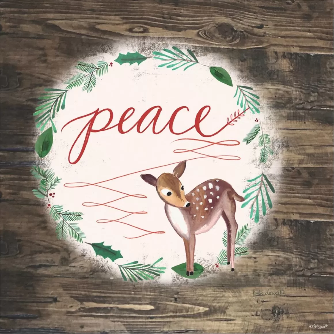 Courtside Market Holiday Peace 14X14 Wood Art