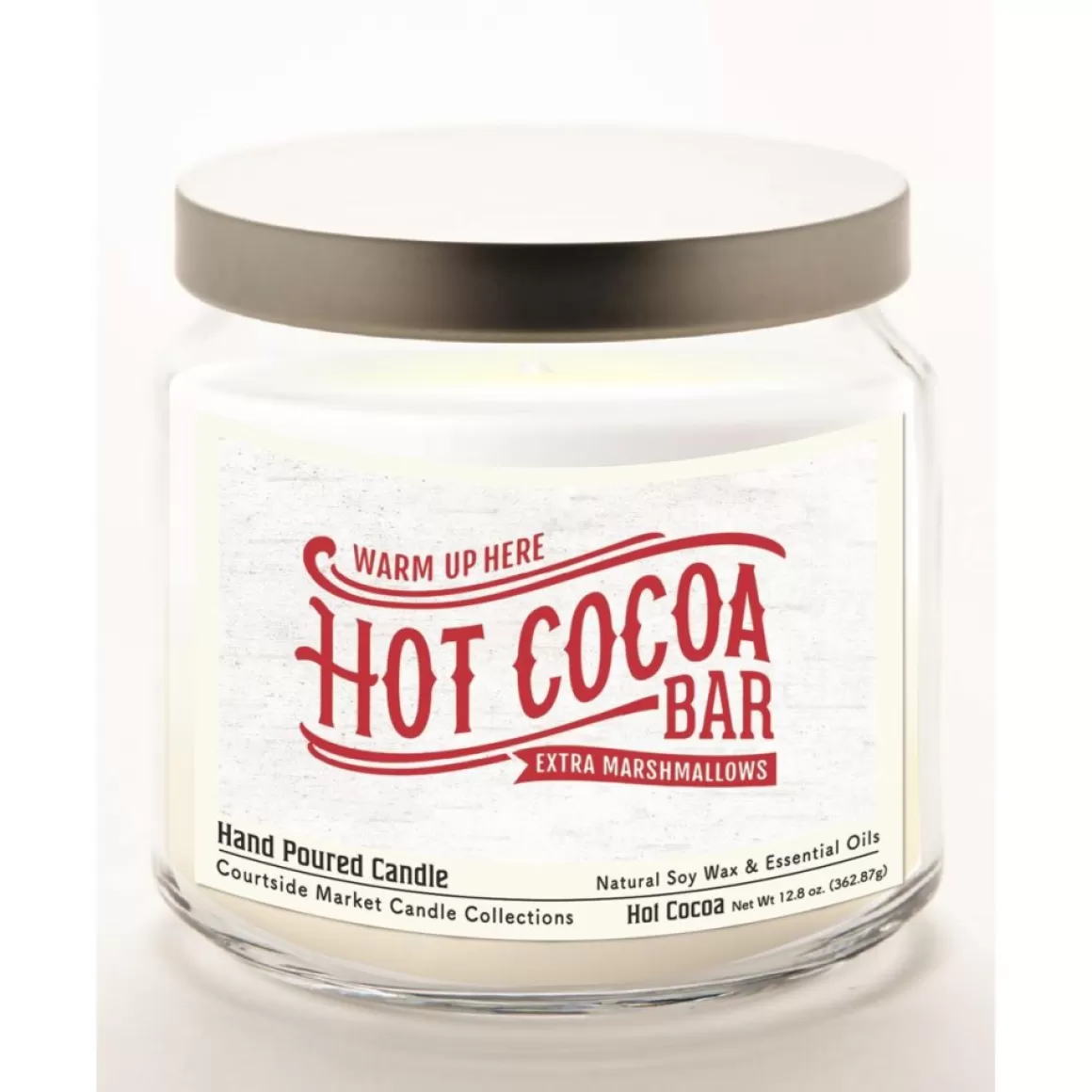 Courtside Market Hot Cocoa Bar Wax Candle In Glass Jar With Silver Lid