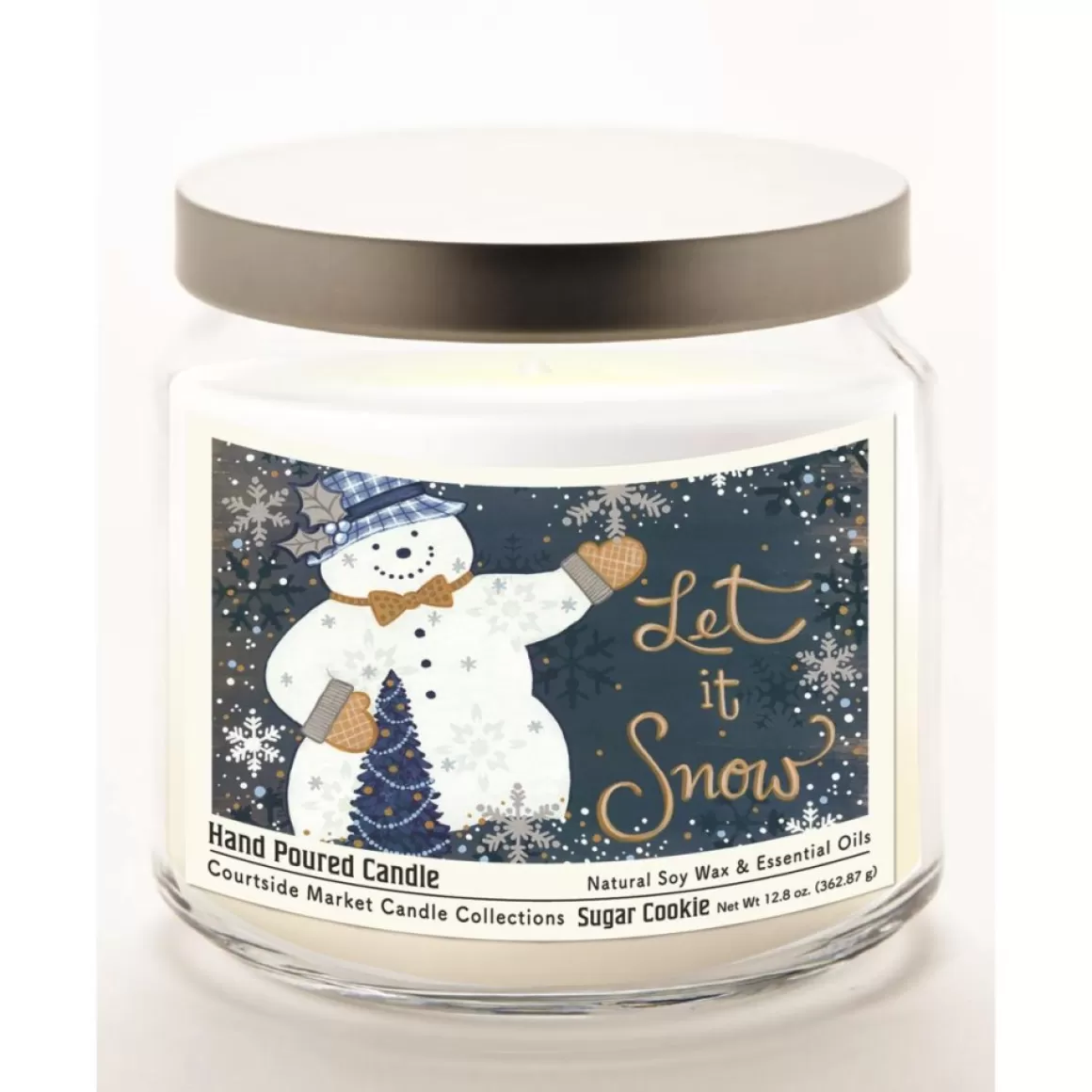 Courtside Market Let It Snow Infused Soy Candle In Glass Jar With Lid