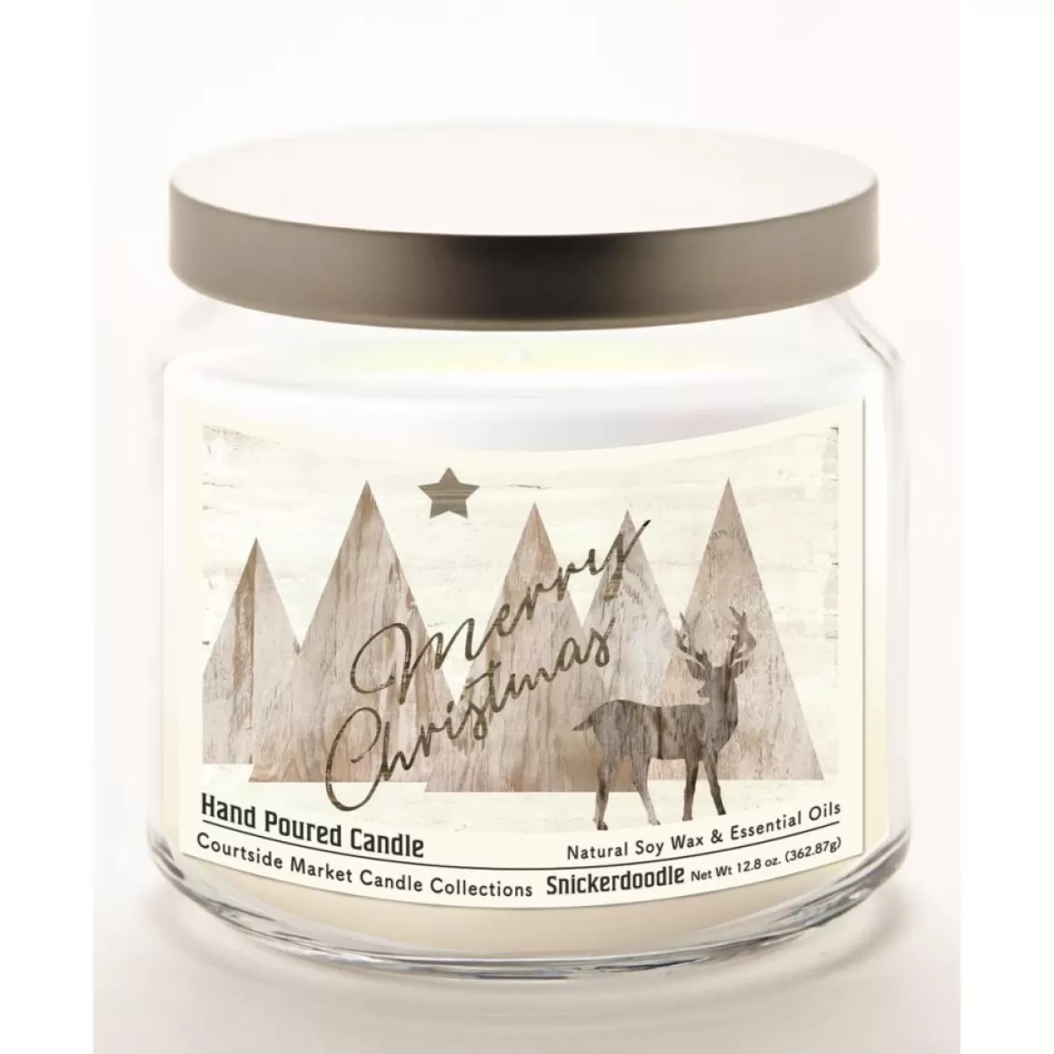 Courtside Market Merry Christmas Deer Infused Soy Candle In Glass Jar