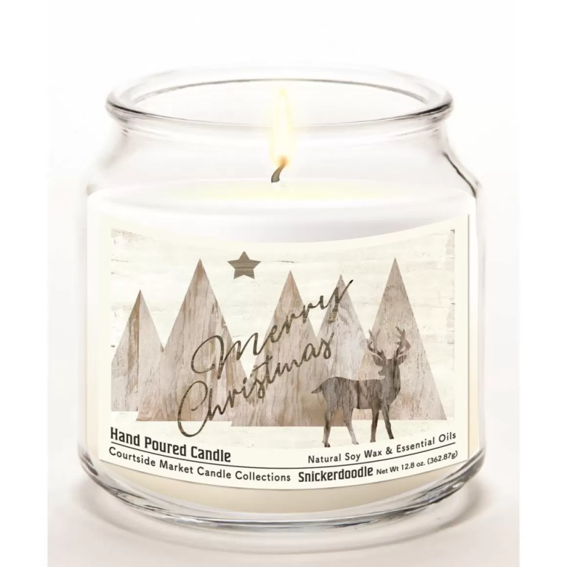 Courtside Market Merry Christmas Deer Infused Soy Candle In Glass Jar