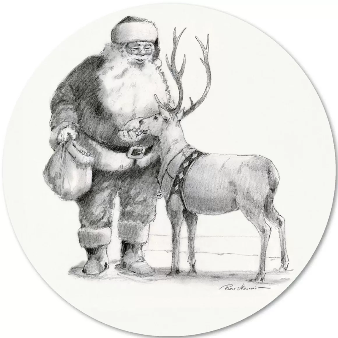 Courtside Market Santa's Love 12X12 Circular Wood Decor