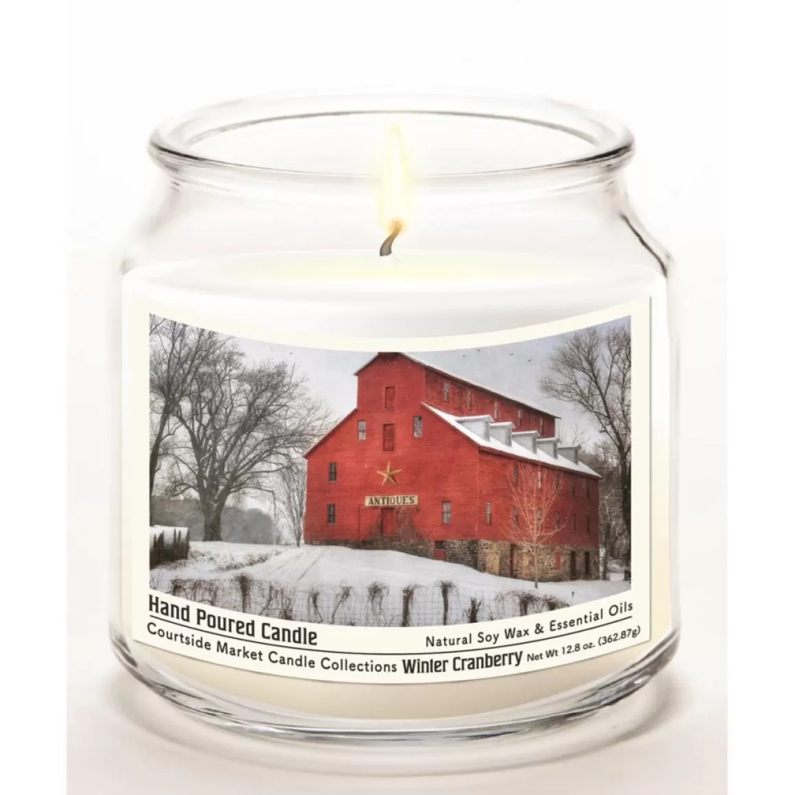 Courtside Market Snow At The Farm Infused Wax Candle With Silver Lid